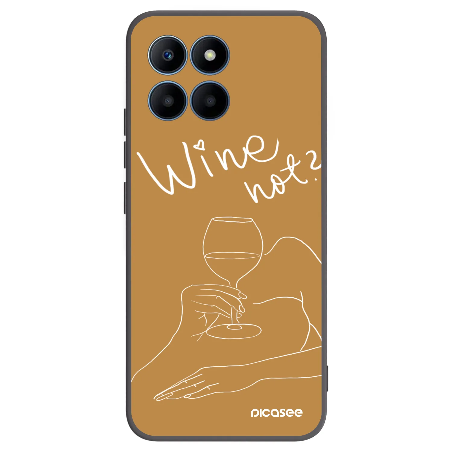 Picasee silikonowe czarne etui na Honor 70 Lite - Wine not