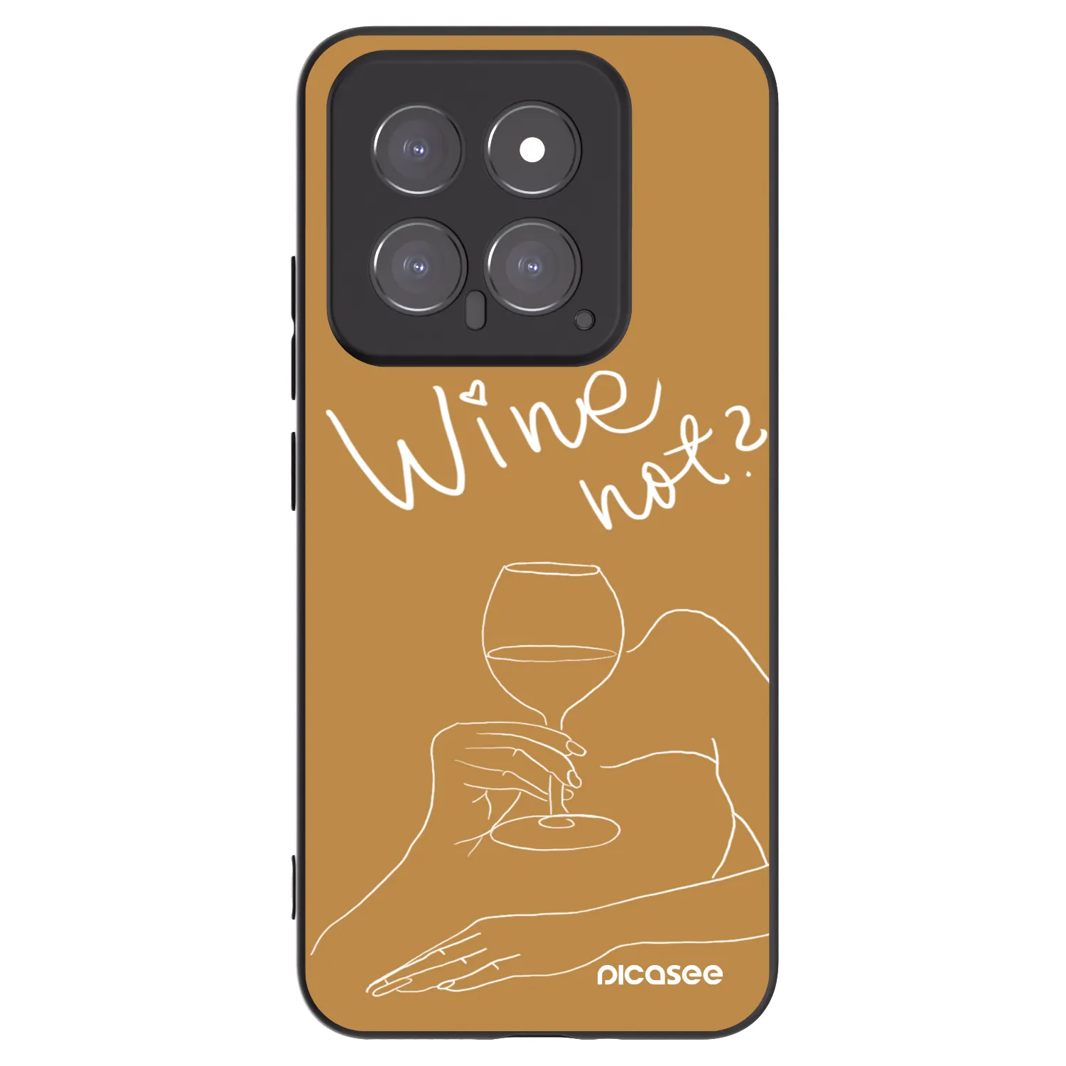 Picasee silikonowe czarne etui na Xiaomi 14 - Wine not
