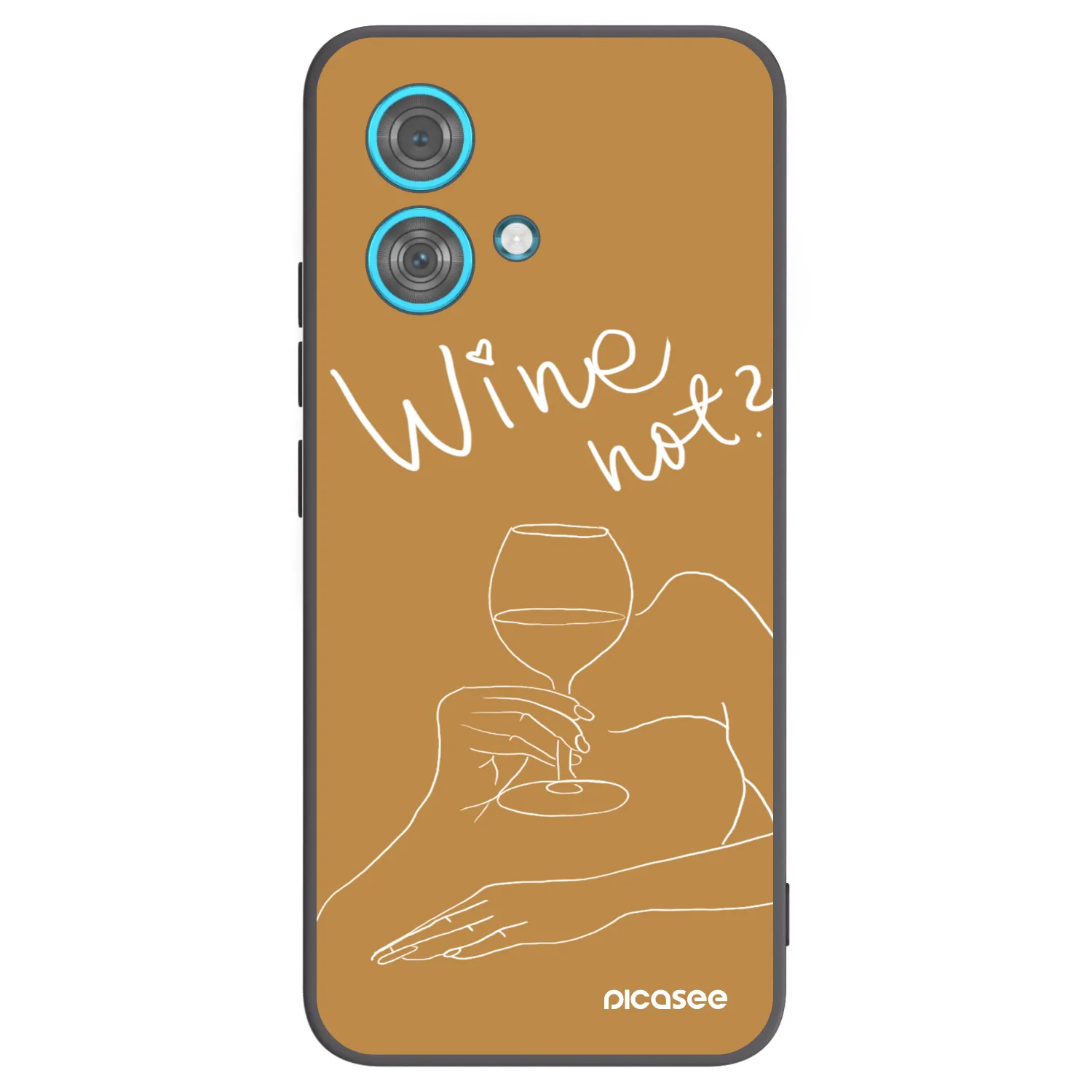 Picasee silikonowe czarne etui na Motorola Edge 40 Neo - Wine not
