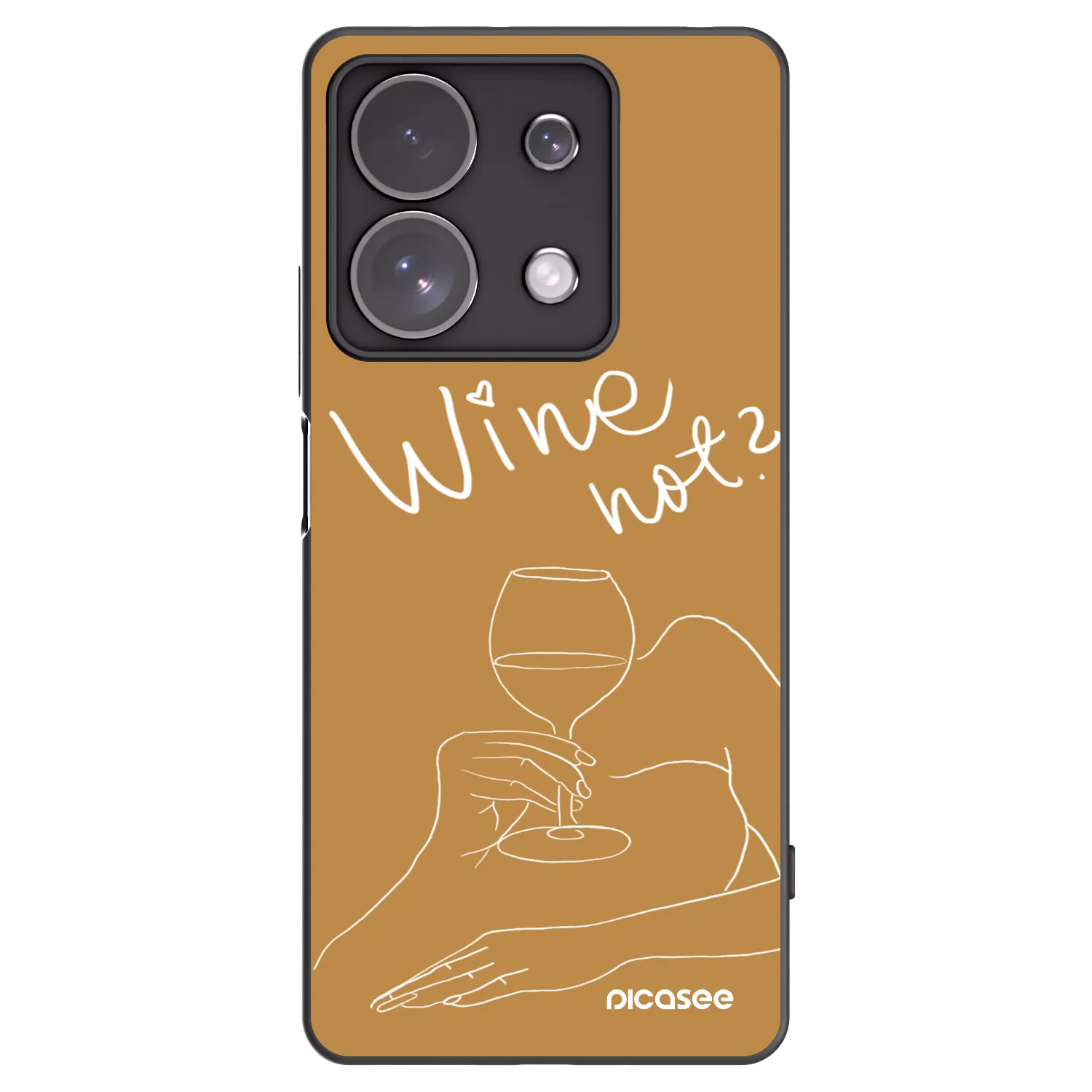 Picasee silikonowe czarne etui na Xiaomi Redmi Note 13 Pro 4G - Wine not
