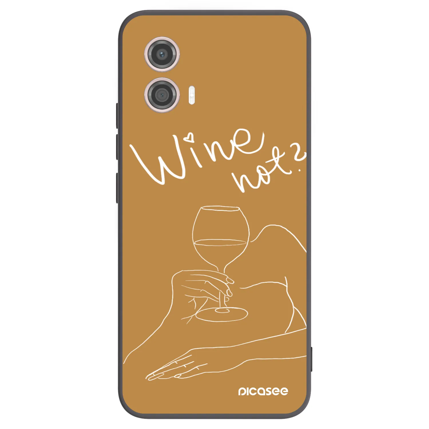 Picasee silikonowe czarne etui na Motorola Moto G53 5G - Wine not