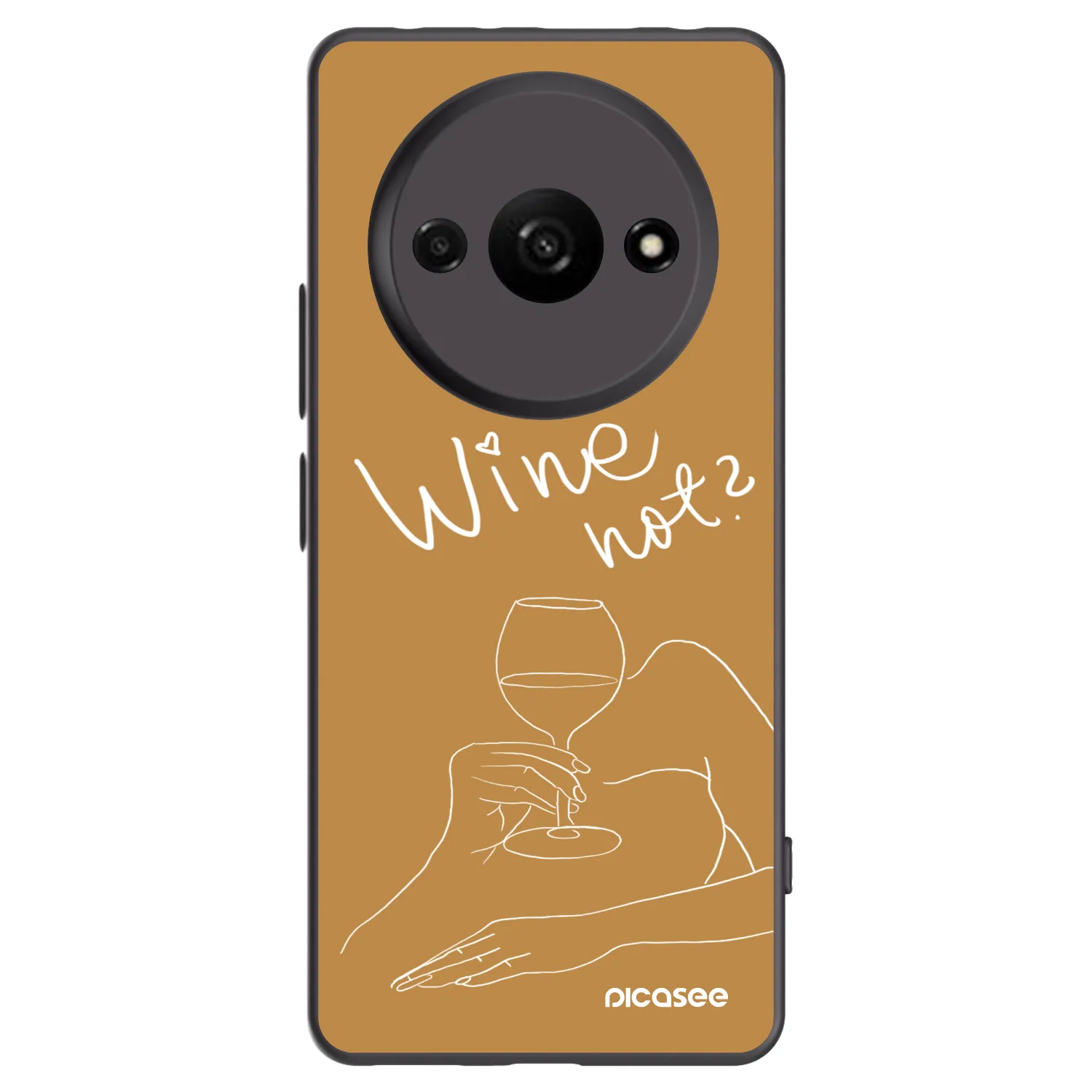 Picasee silikonowe czarne etui na Xiaomi Redmi A3 - Wine not