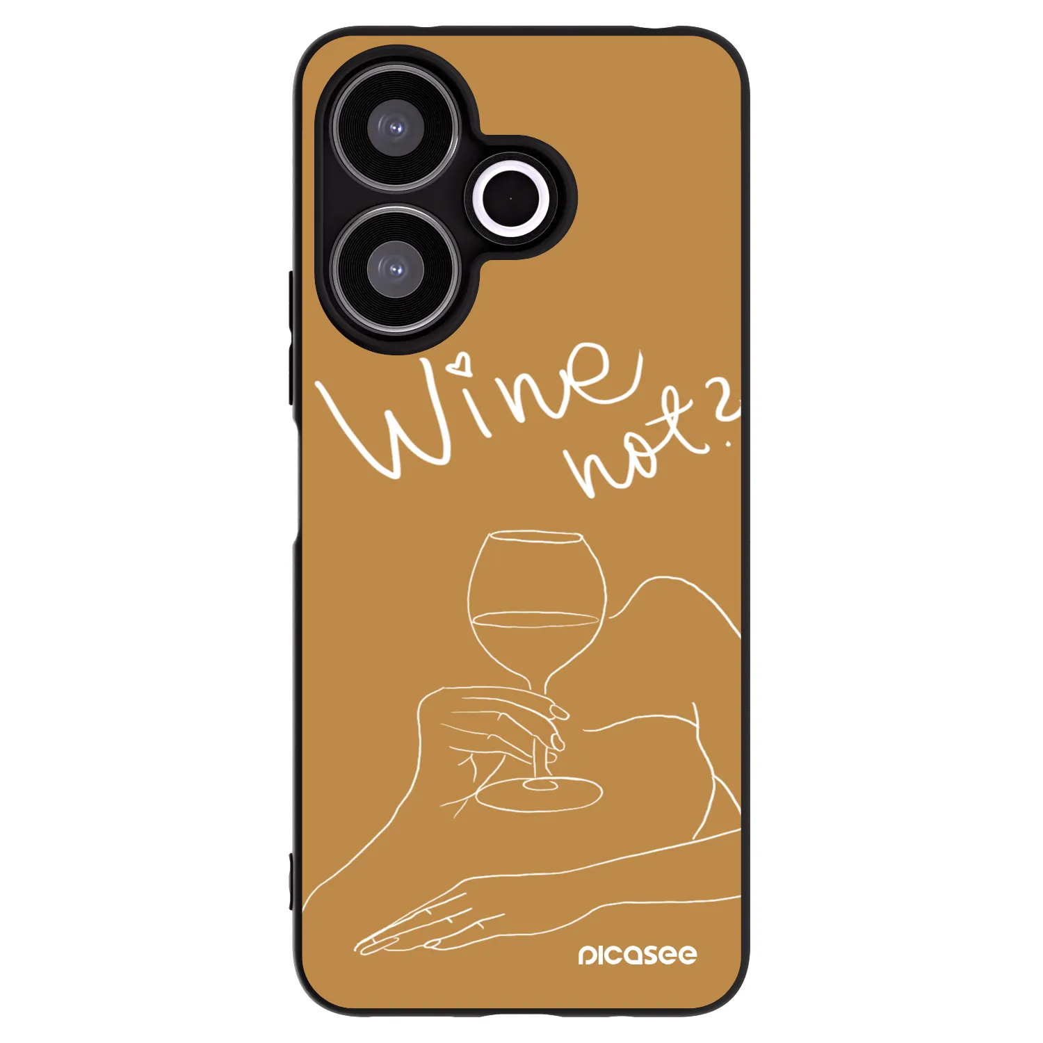 Picasee silikonowe czarne etui na Xiaomi Redmi 13 4G - Wine not