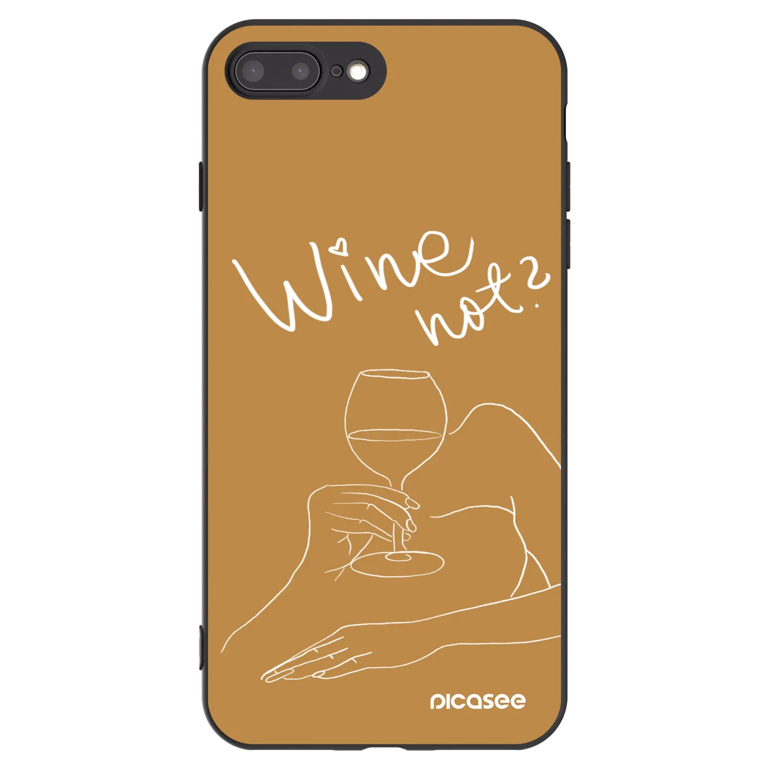 Picasee silikonowe czarne etui na Apple iPhone 8 Plus - Wine not