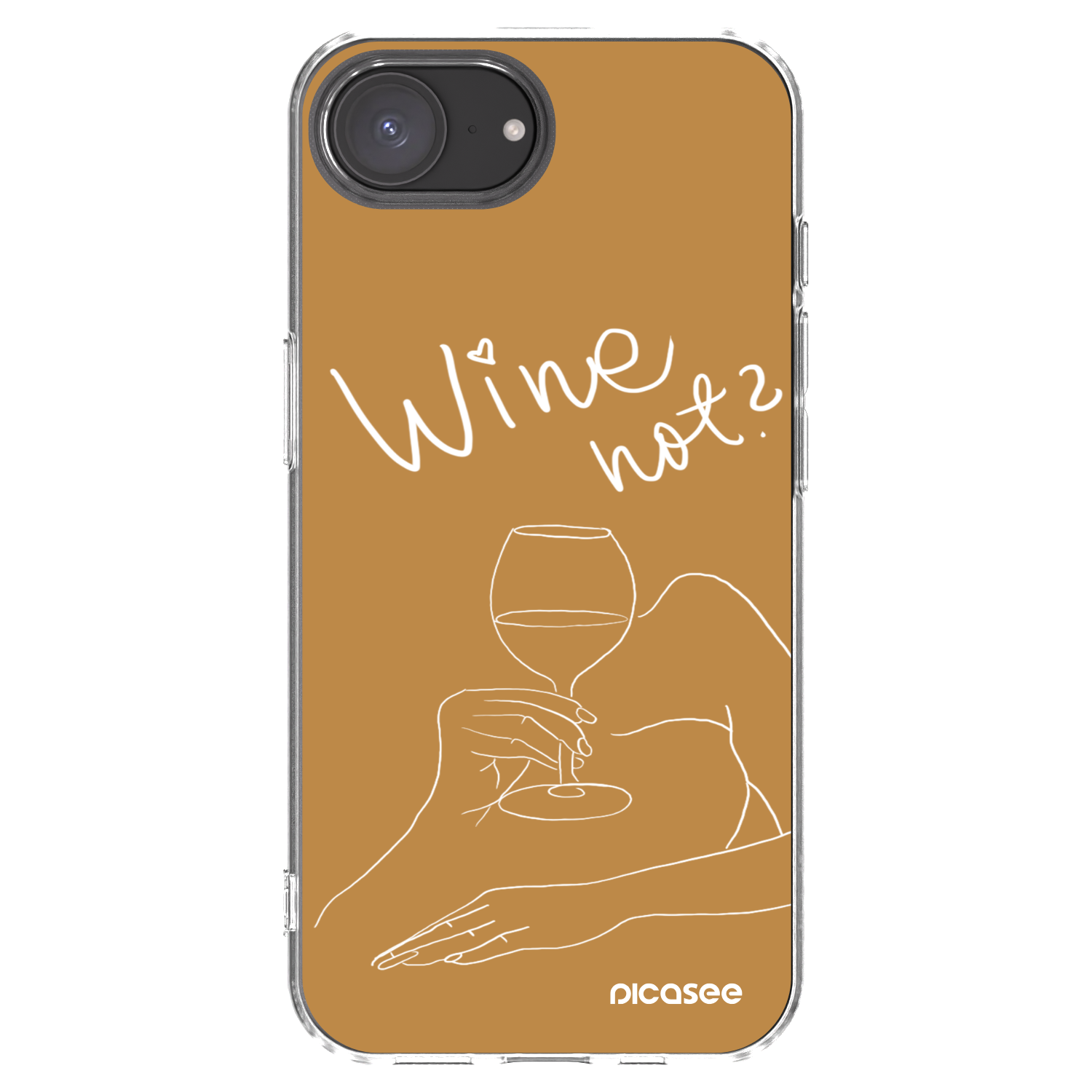 Picasee silikonowe przeźroczyste etui na Apple iPhone 16e - Wine not