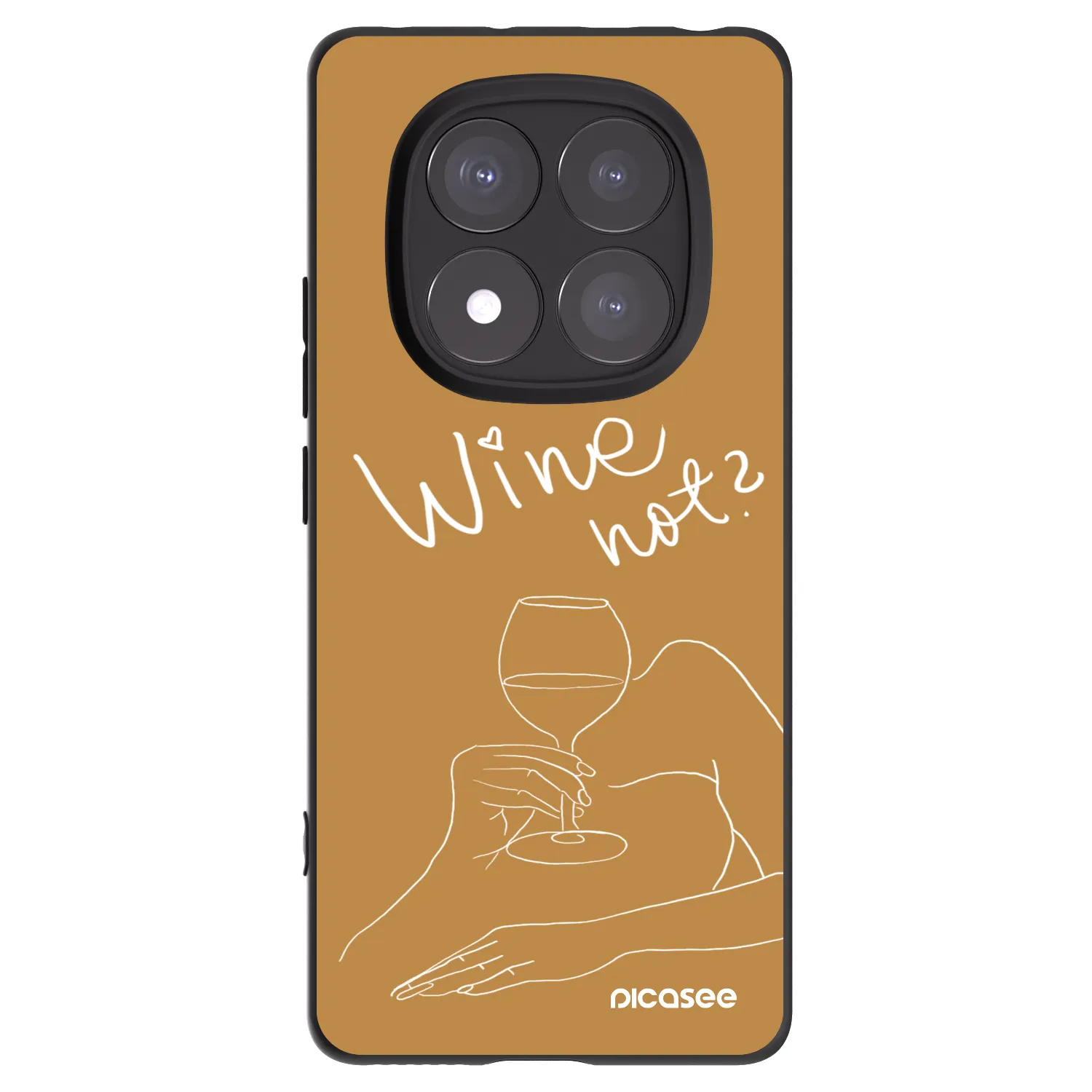 Picasee silikonowe czarne etui na Xiaomi Redmi Note 14 Pro+ 5G - Wine not