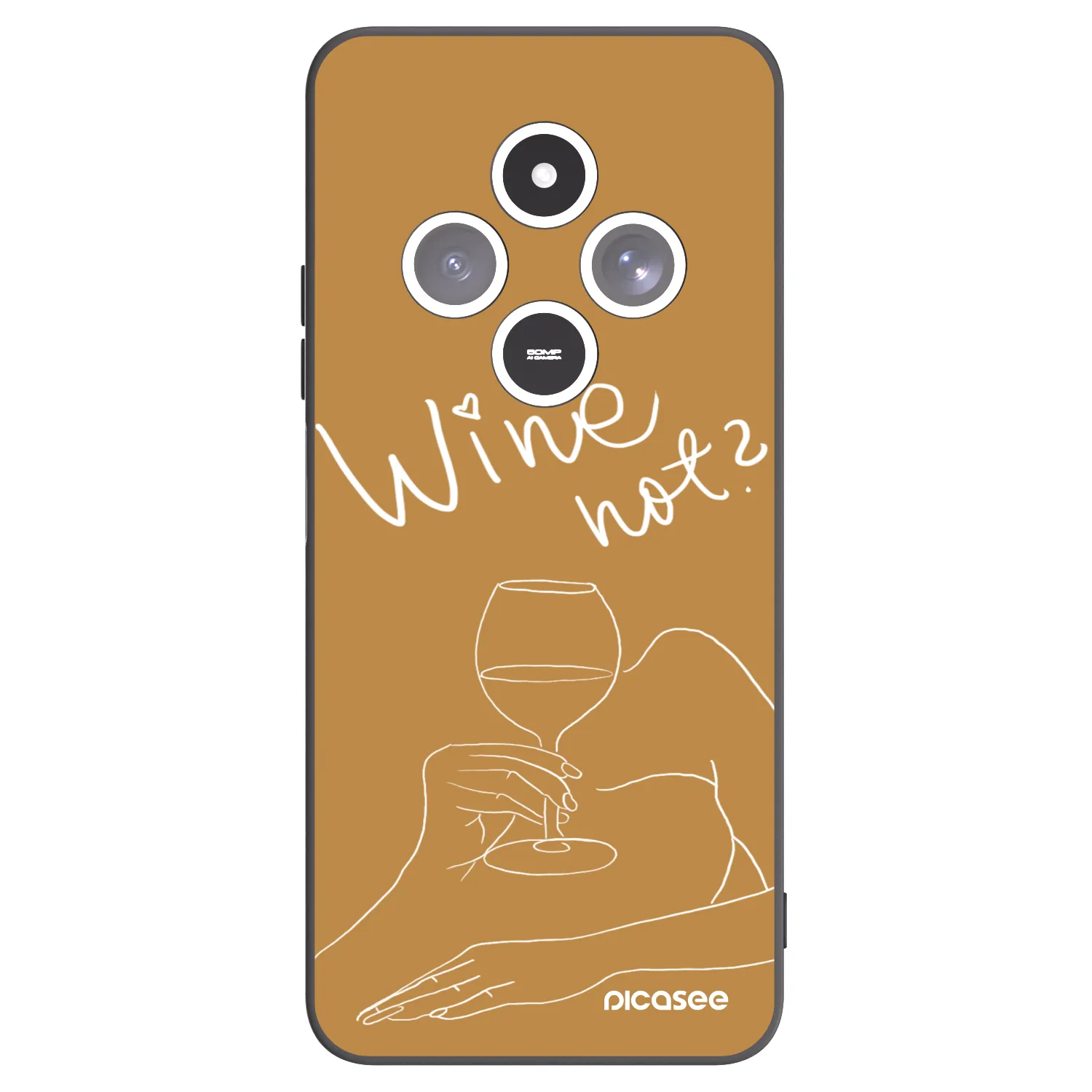 Picasee silikonowe czarne etui na Xiaomi Redmi 14C - Wine not