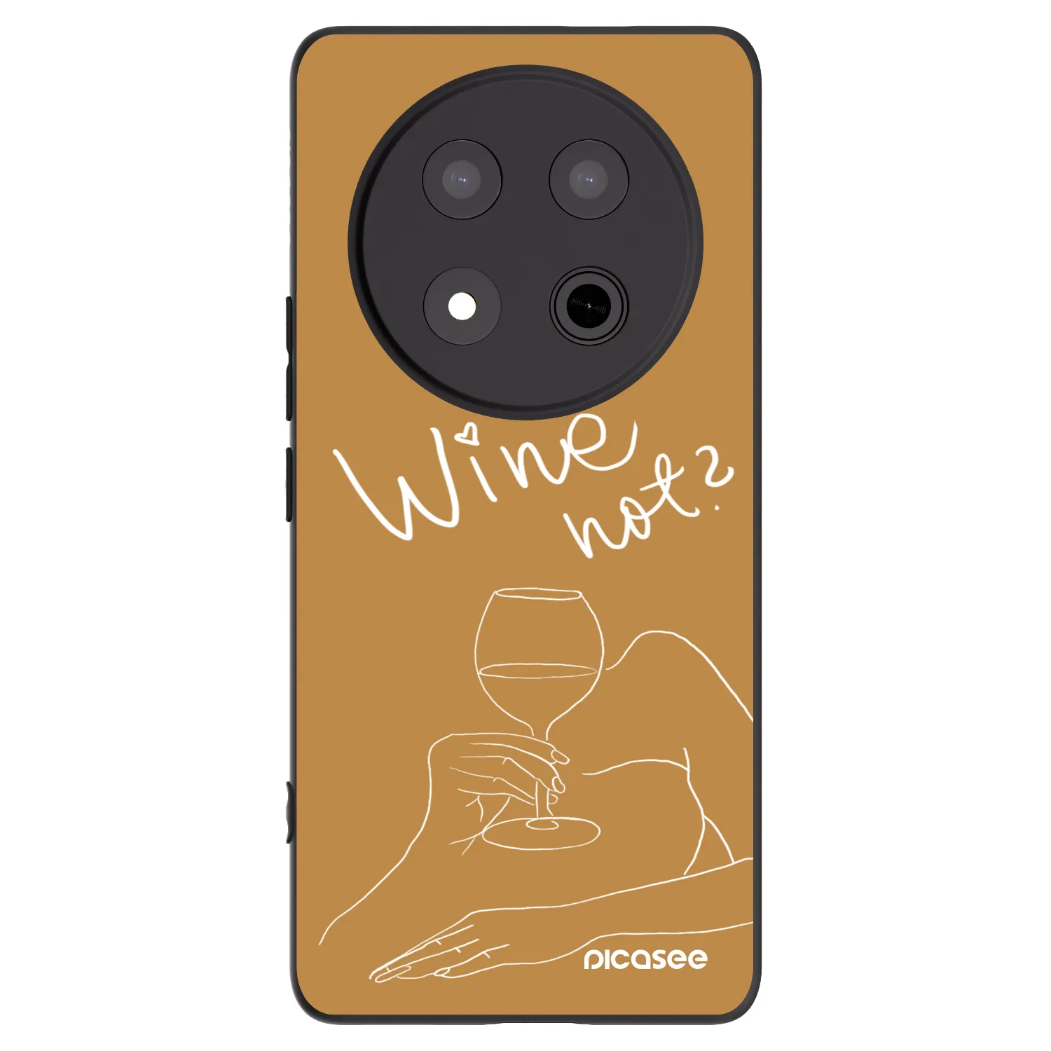 Picasee silikonowe czarne etui na Honor Magic7 Lite 5G - Wine not
