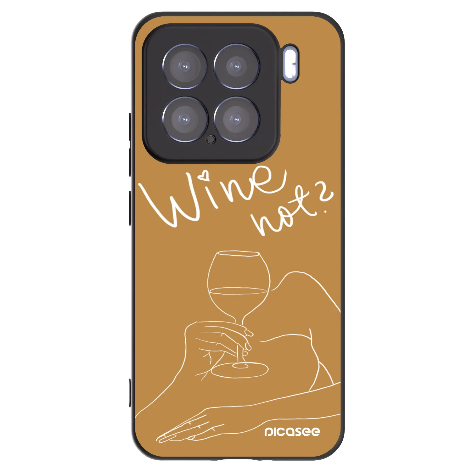 Picasee silikonowe czarne etui na Xiaomi 15 - Wine not