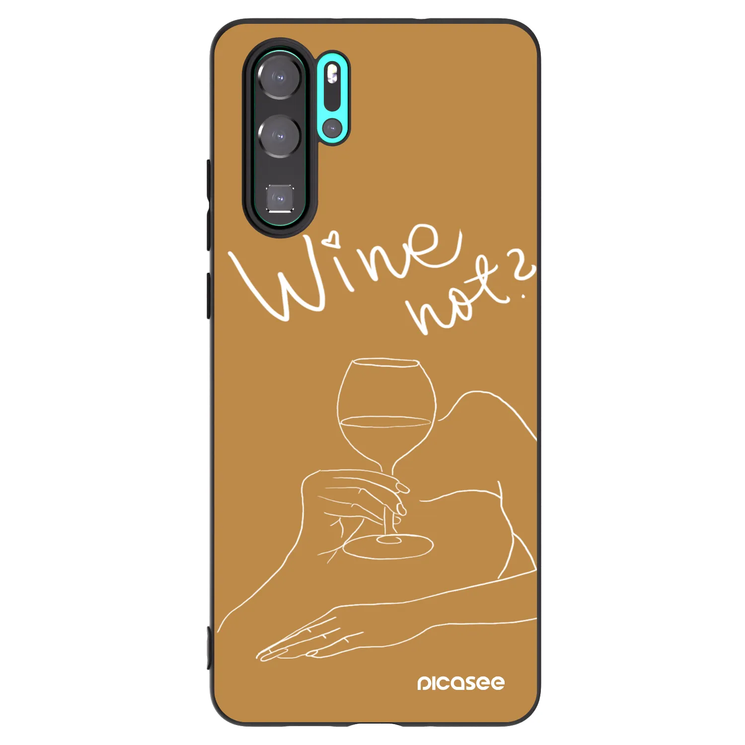 Picasee silikonowe czarne etui na Huawei P30 Pro - Wine not