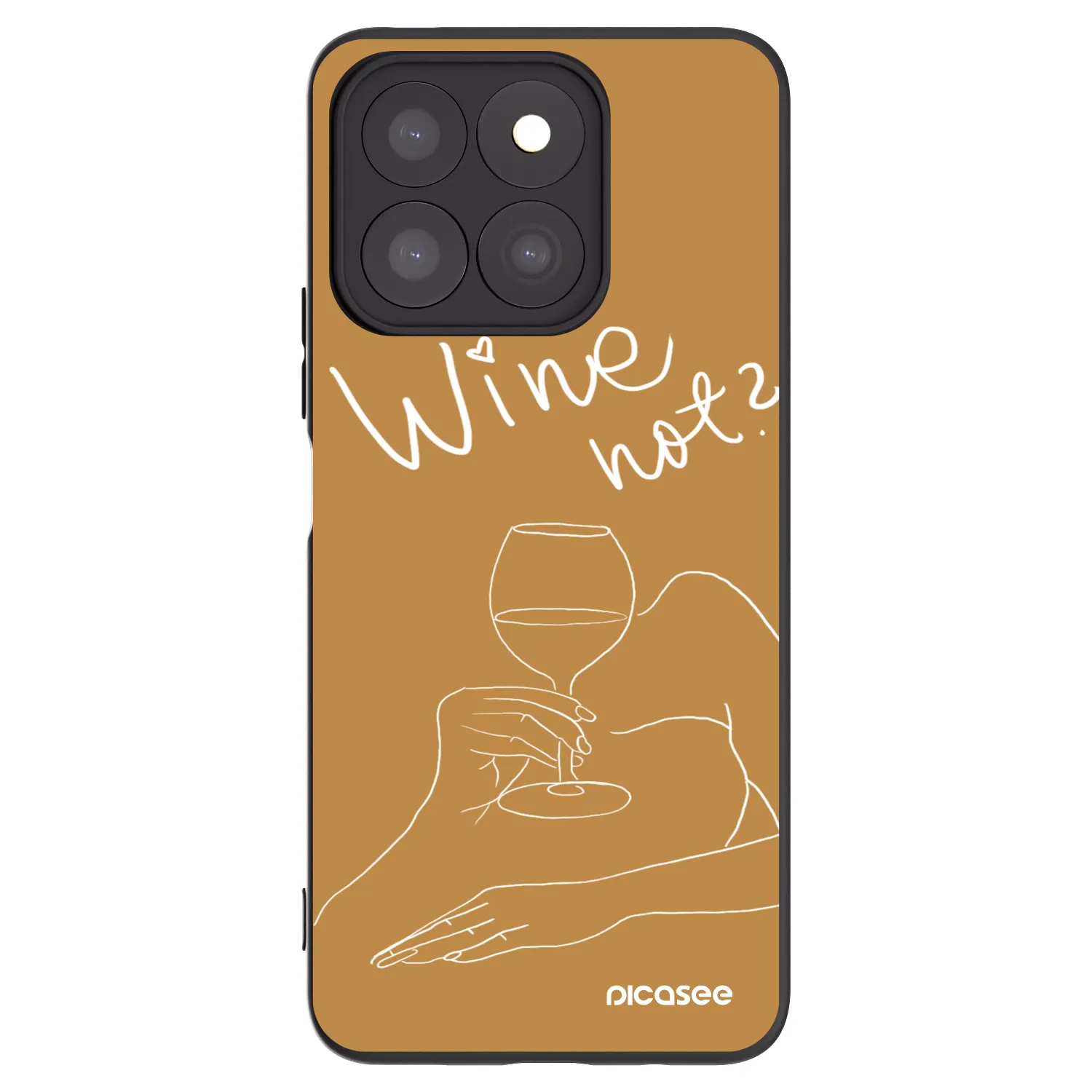 Picasee silikonowe czarne etui na Honor X8c - Wine not