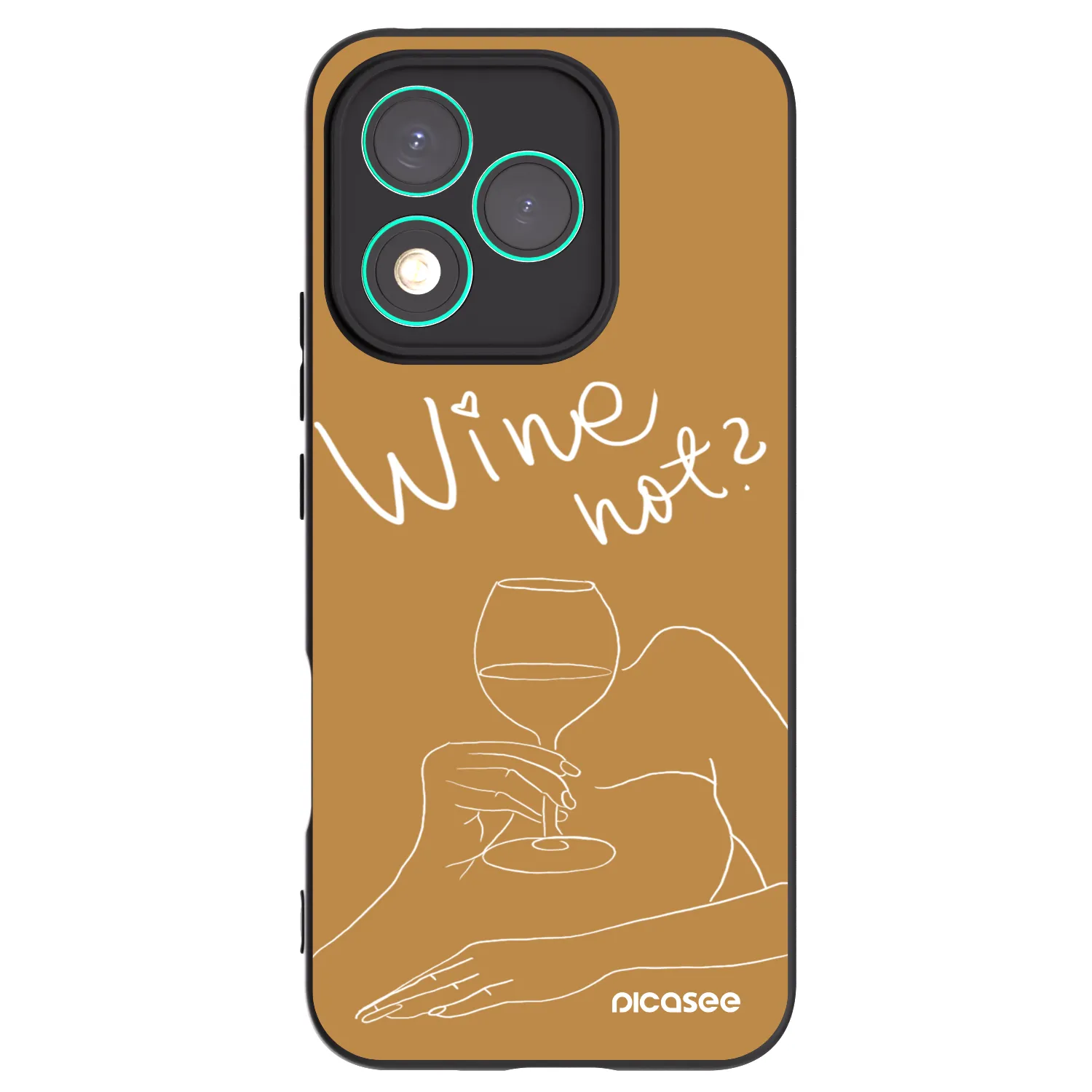 Picasee silikonowe czarne etui na Honor 400 Lite 5G - Wine not