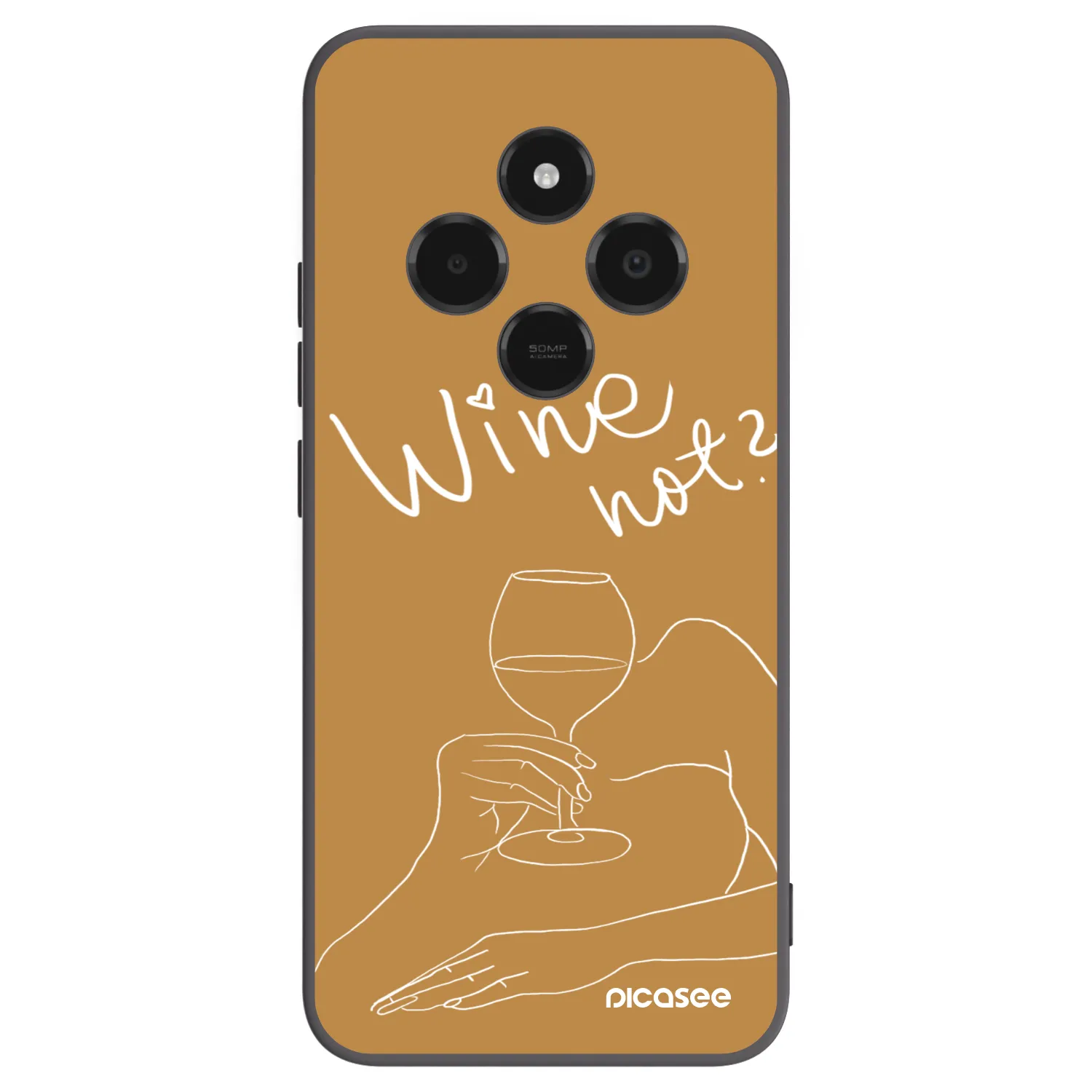 Picasee silikonowe czarne etui na Xiaomi Poco C75 - Wine not