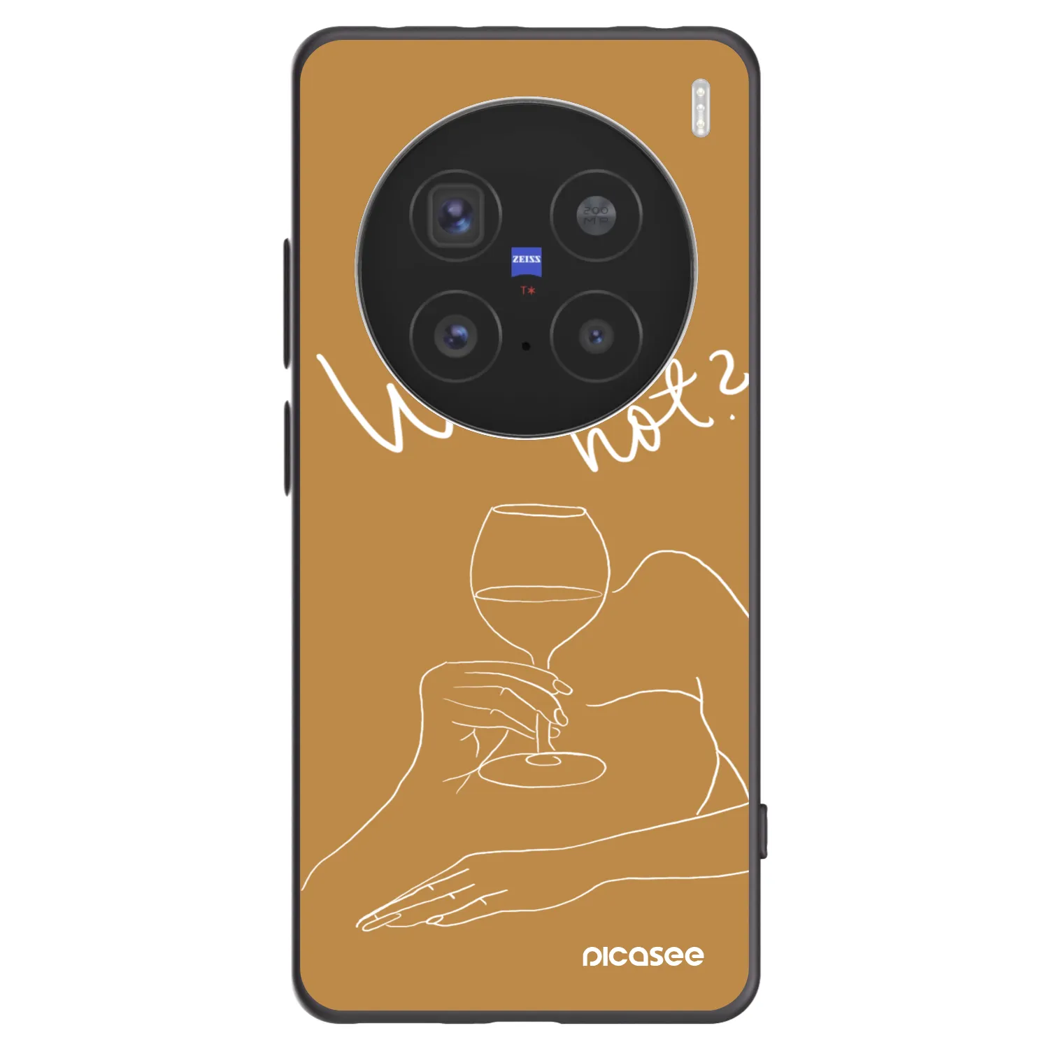 Picasee silikonowe czarne etui na Vivo X200 Pro - Wine not