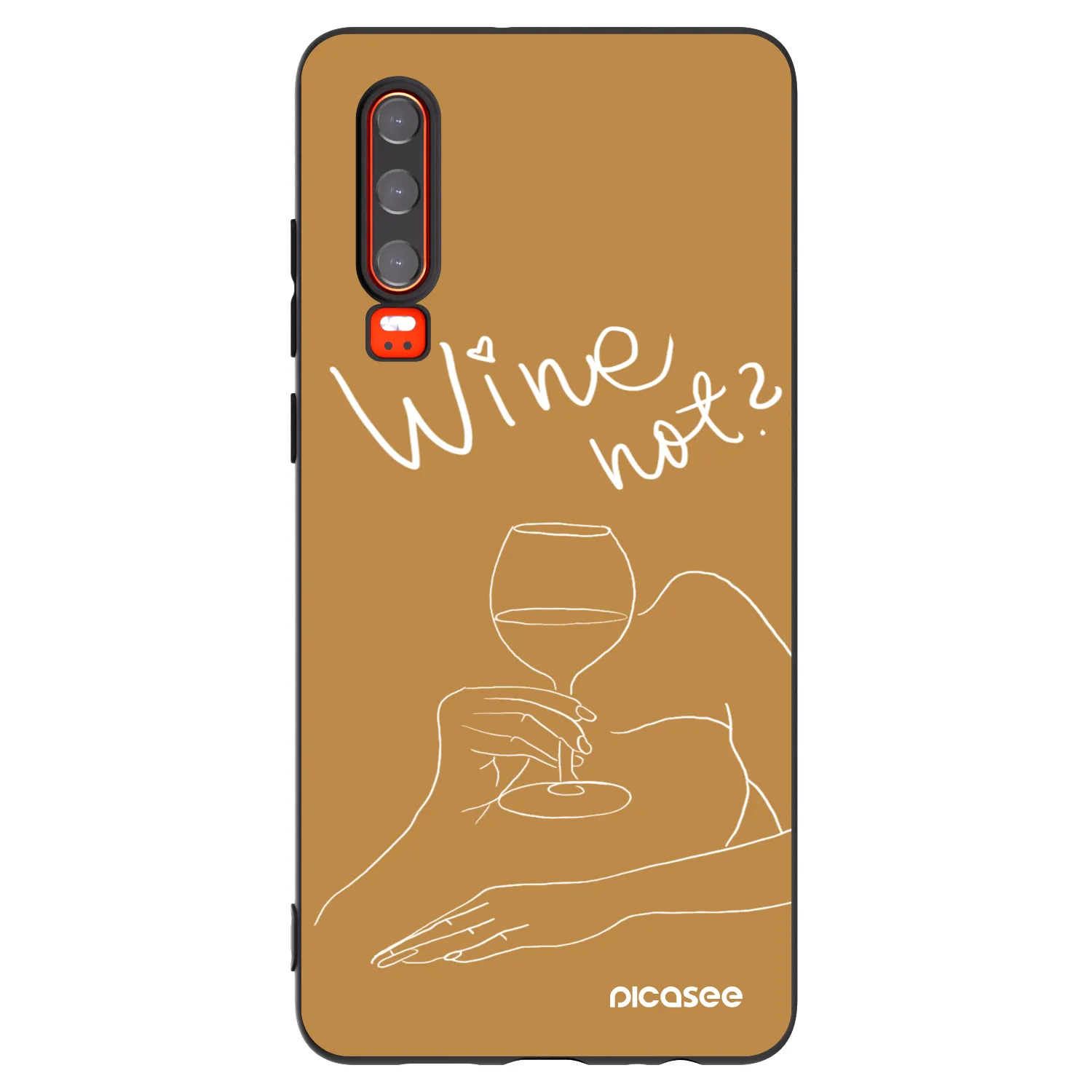 Picasee silikonowe czarne etui na Huawei P30 - Wine not