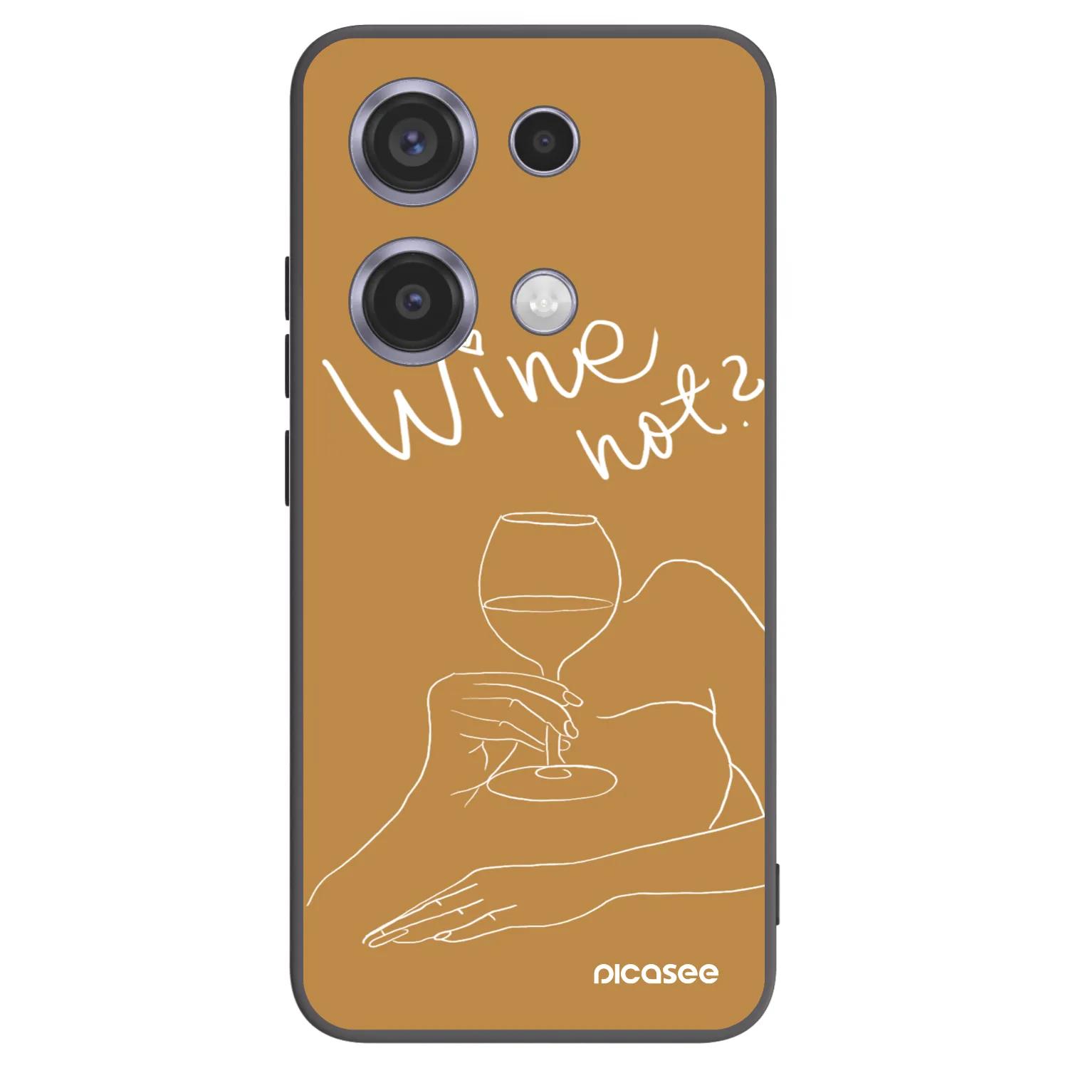Picasee silikonowe czarne etui na Xiaomi Redmi Note 14S - Wine not