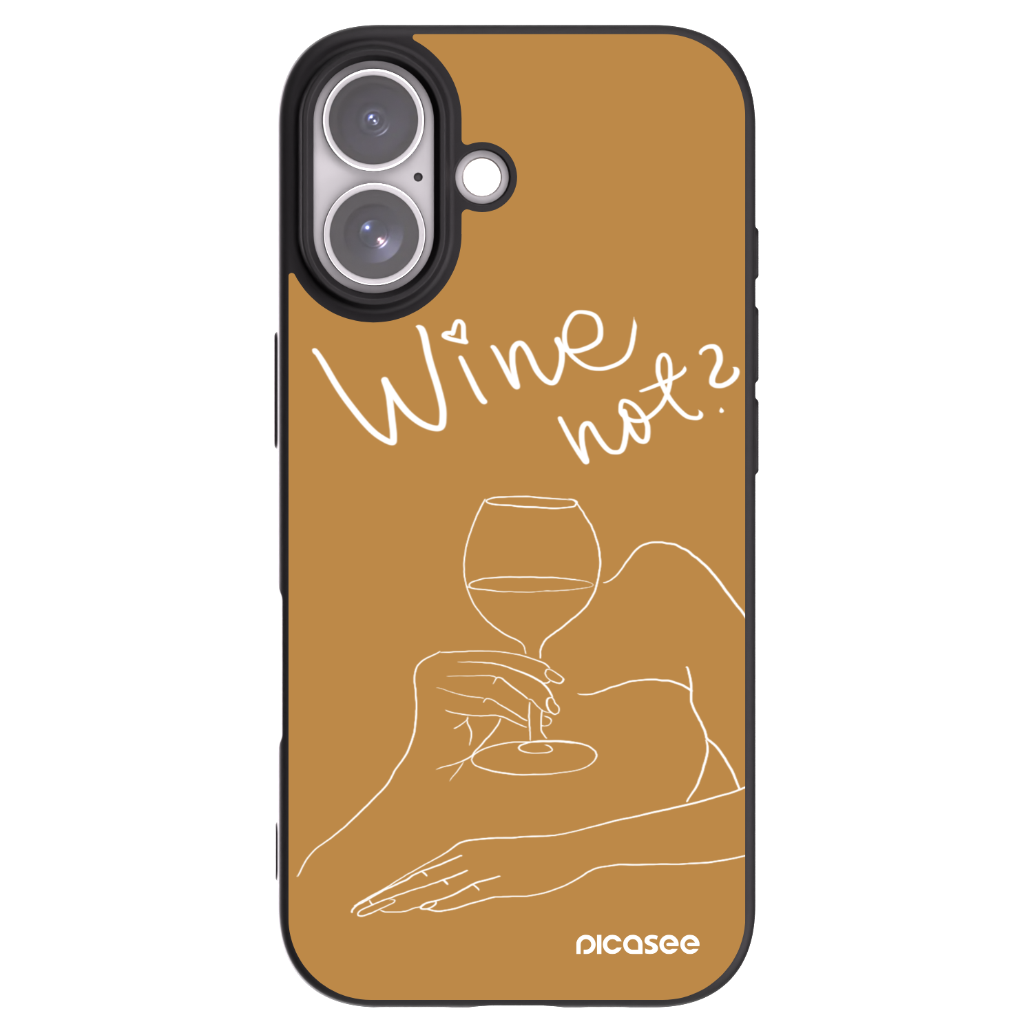 Picasee silikonowe czarne etui na Apple iPhone 17 - Wine not