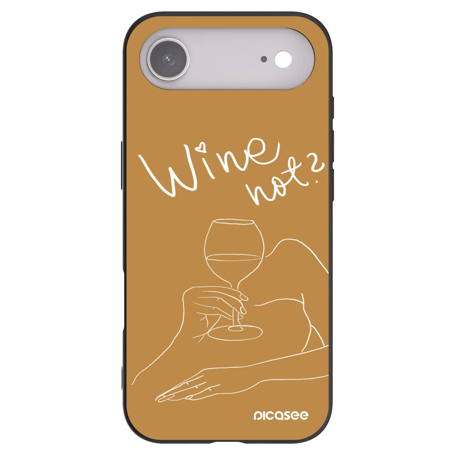 Picasee silikonowe czarne etui na Apple iPhone Air - Wine not
