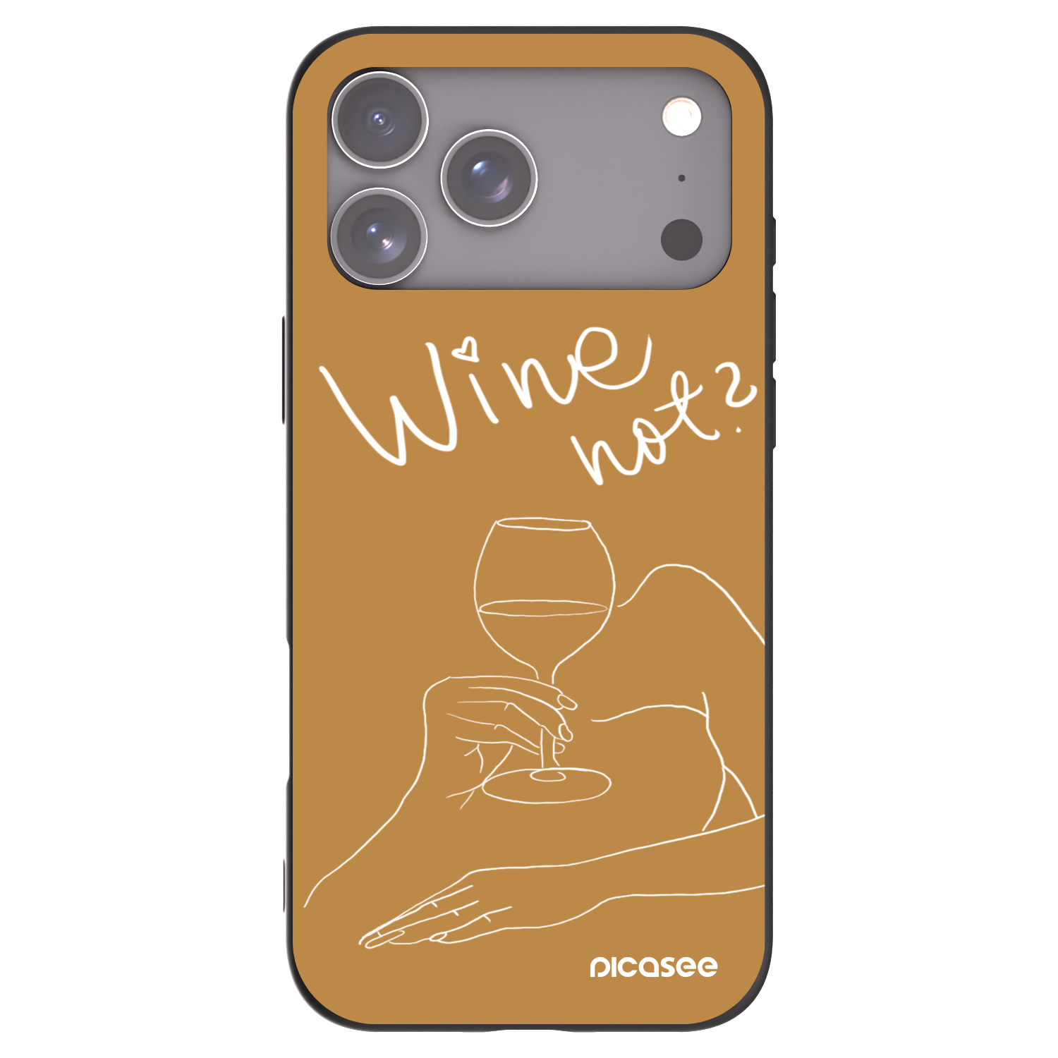 Picasee silikonowe czarne etui na Apple iPhone 17 Pro Max - Wine not