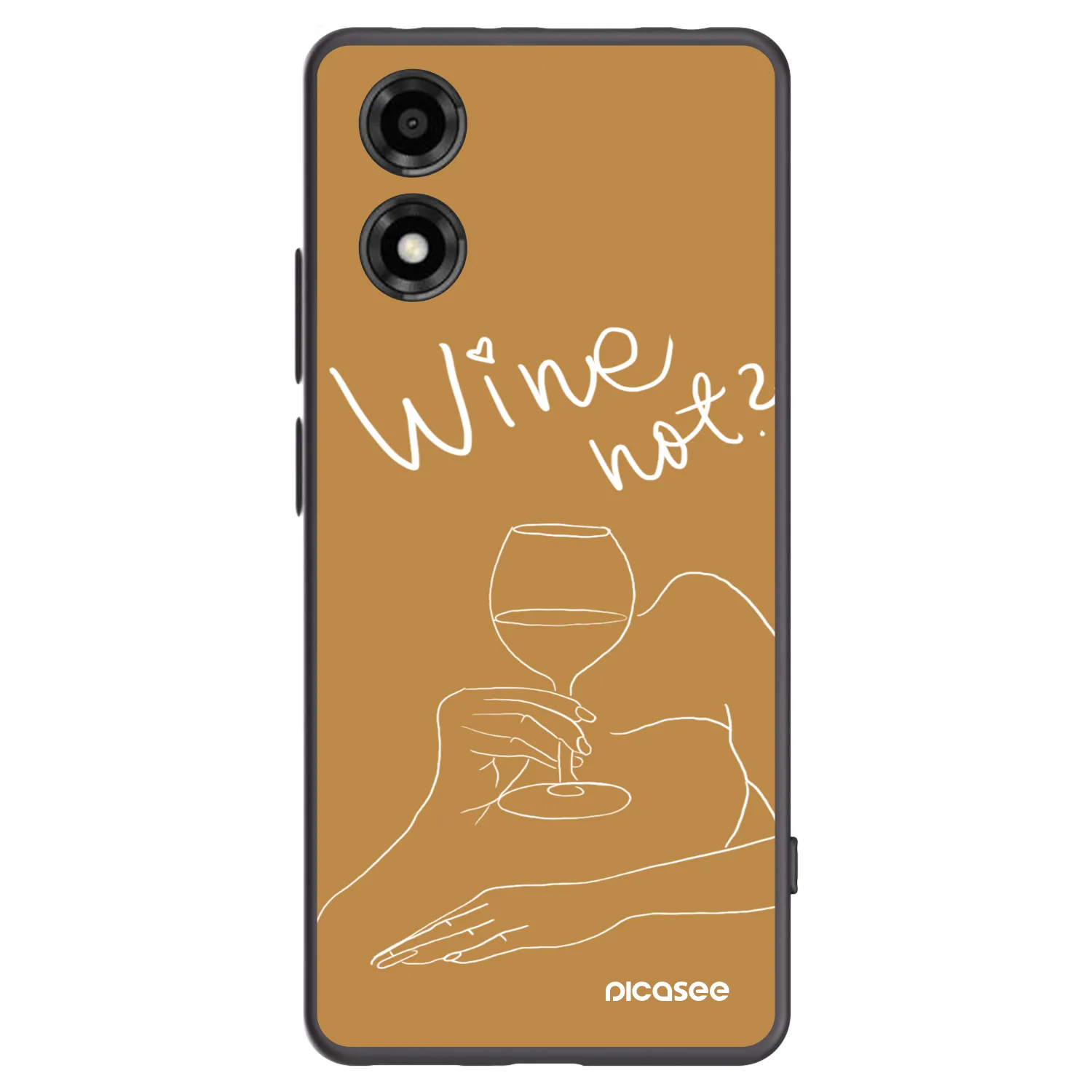 Picasee silikonowe czarne etui na Motorola Moto E14 - Wine not