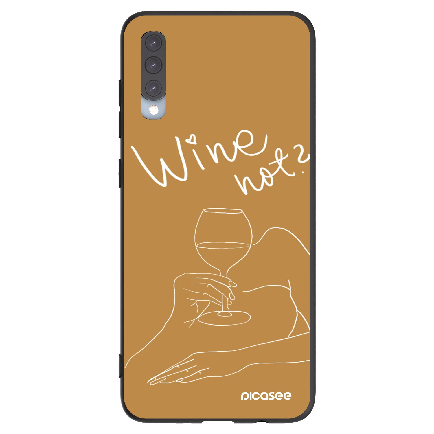 Picasee silikonowe czarne etui na Samsung Galaxy A70 A705F - Wine not