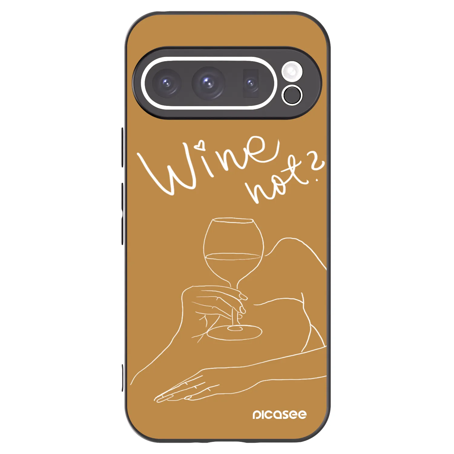Picasee silikonowe czarne etui na Google Pixel 9 Pro XL - Wine not