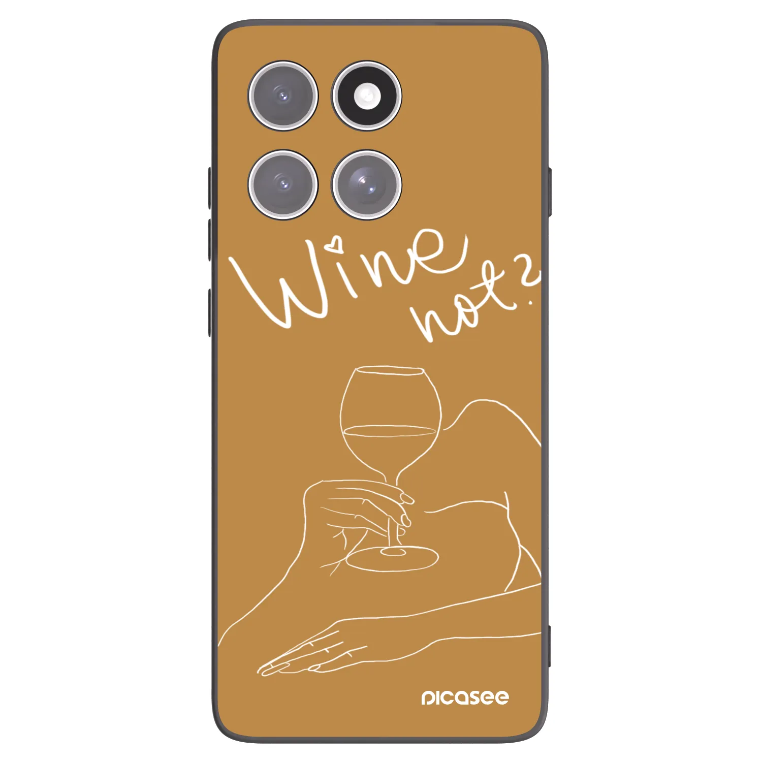 Picasee silikonowe czarne etui na Motorola Edge 60 Fusion - Wine not