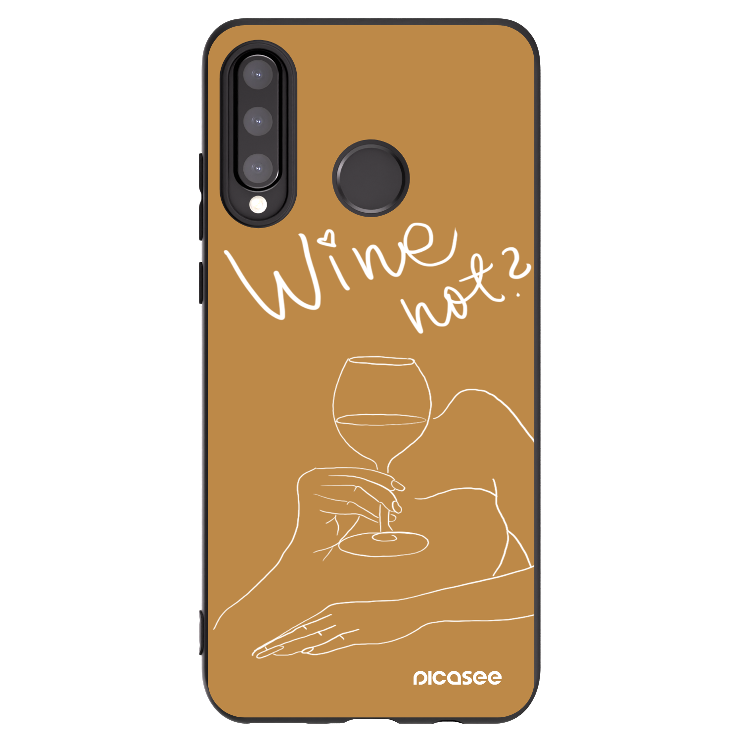 Picasee silikonowe czarne etui na Huawei P30 Lite - Wine not