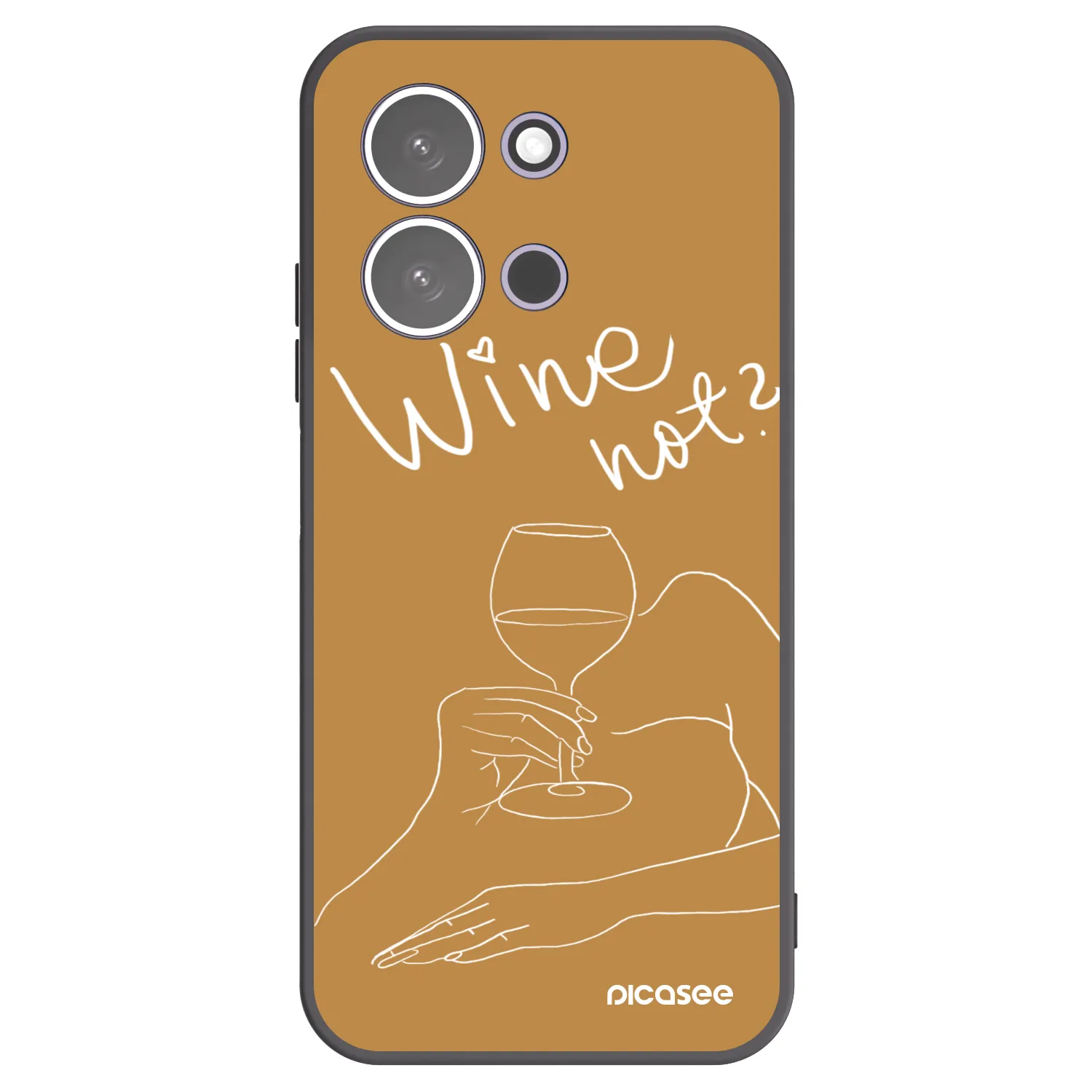 Picasee silikonowe czarne etui na Xiaomi Redmi 15C 5G - Wine not