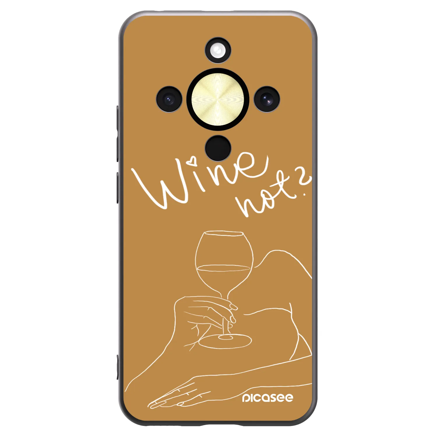Picasee silikonowe czarne etui na Honor Magic8 Lite 5G - Wine not