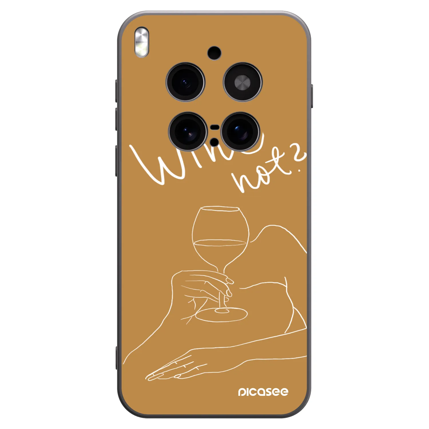 Picasee silikonowe czarne etui na Vivo X300 Pro - Wine not