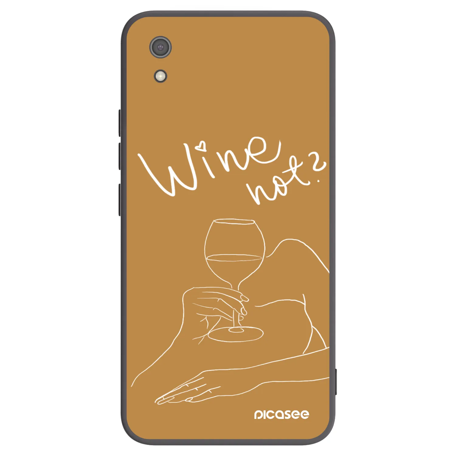 Picasee silikonowe czarne etui na Xiaomi Redmi 7A - Wine not