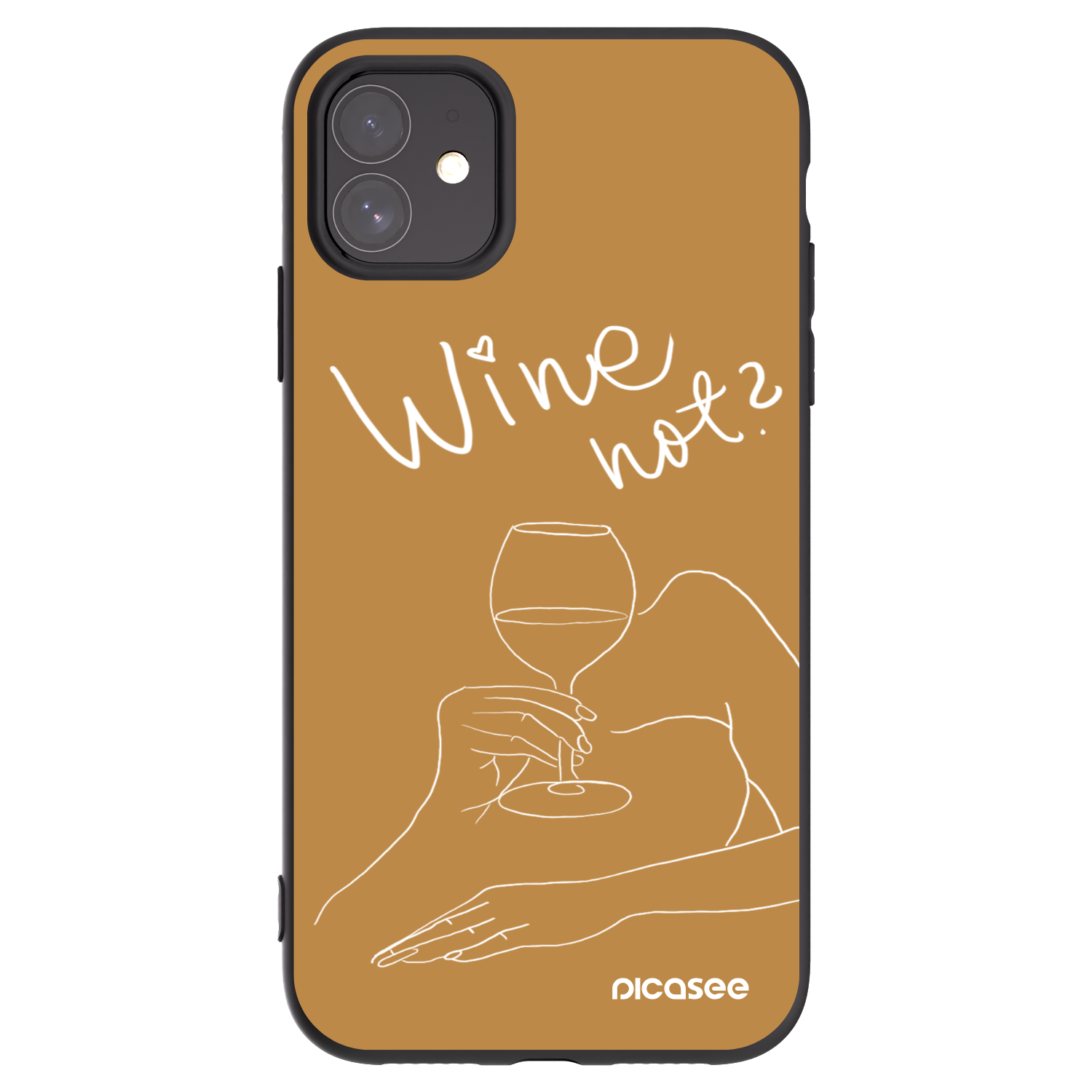 Picasee silikonowe czarne etui na Apple iPhone 11 - Wine not