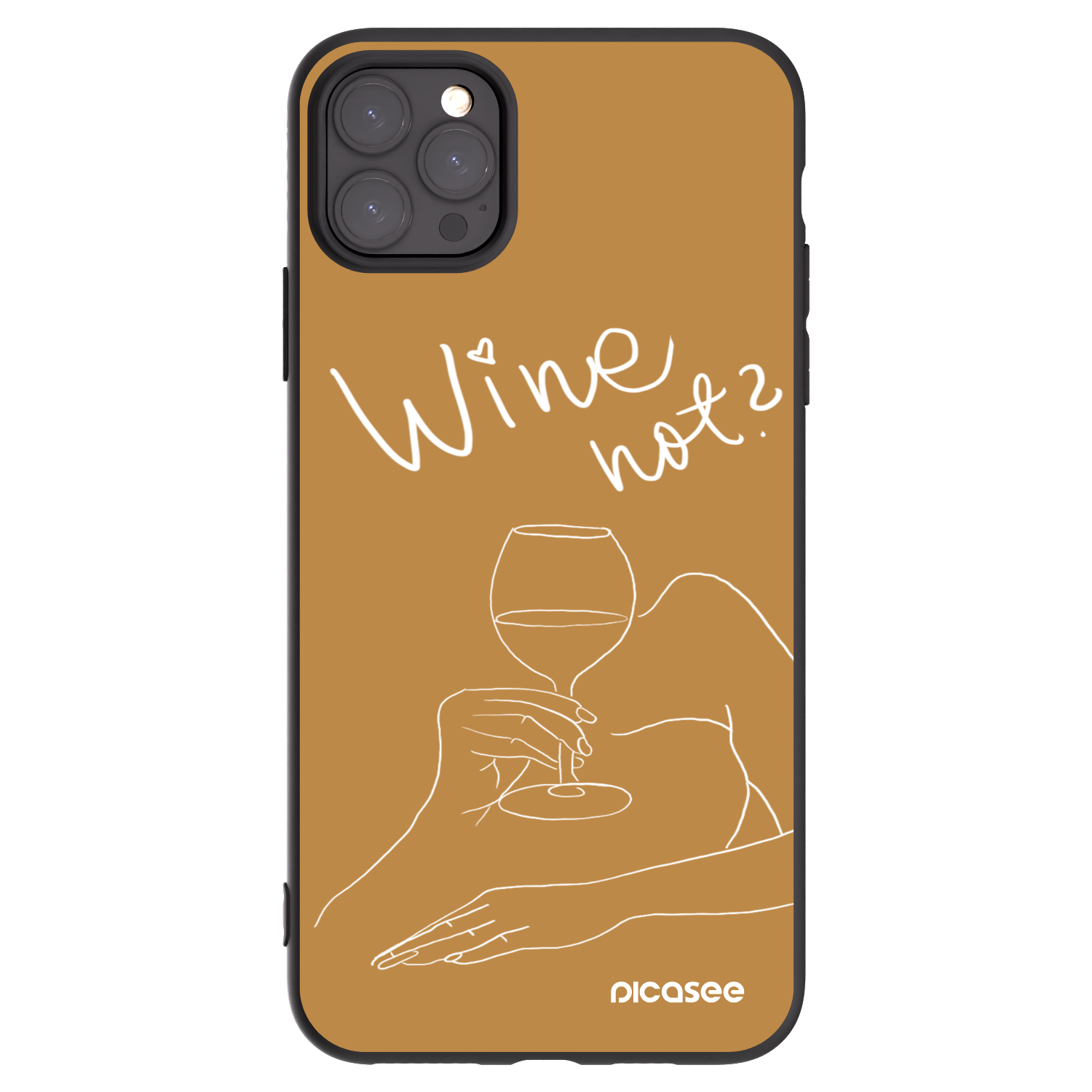 Picasee silikonowe czarne etui na Apple iPhone 11 Pro Max - Wine not