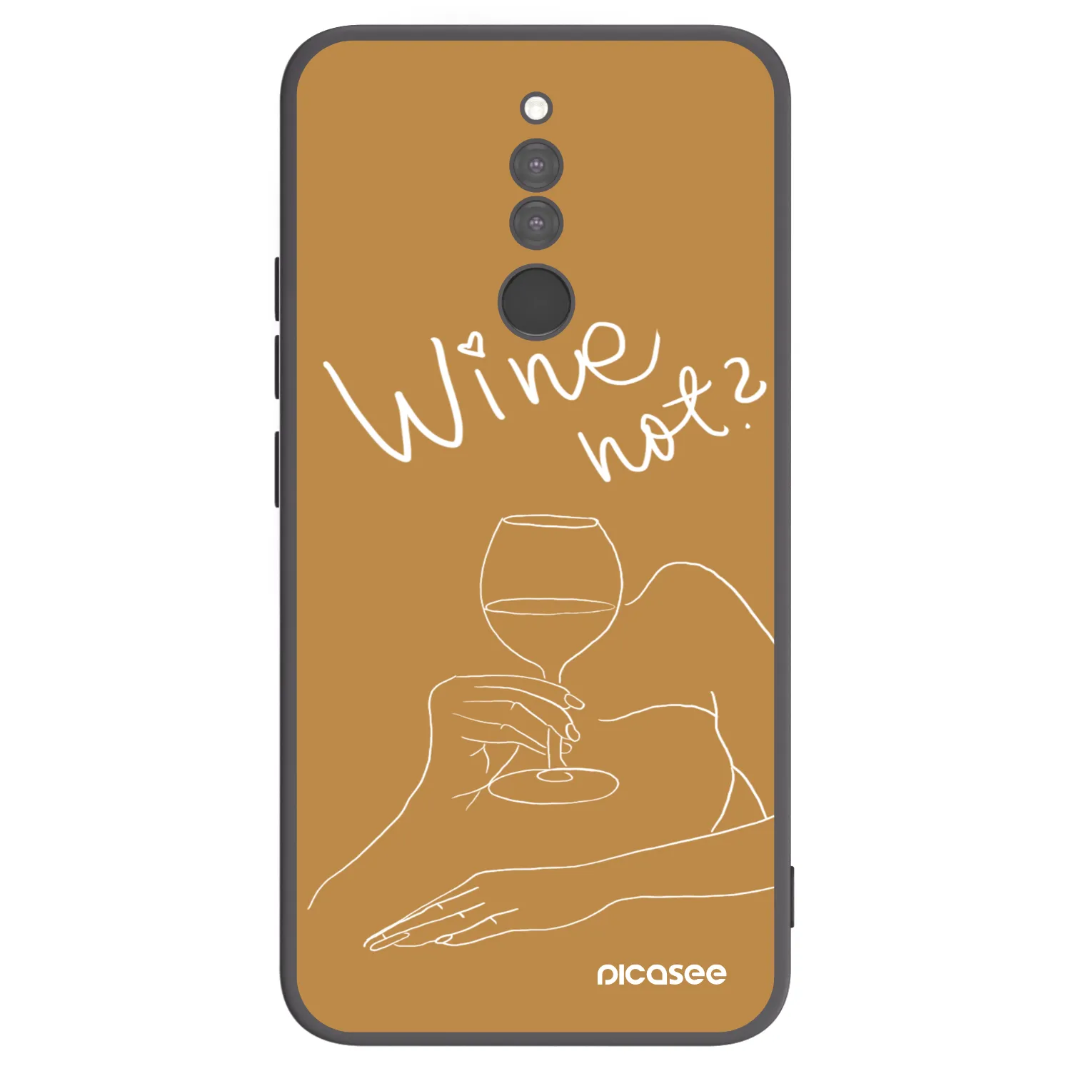 Picasee silikonowe czarne etui na Xiaomi Redmi 8 - Wine not