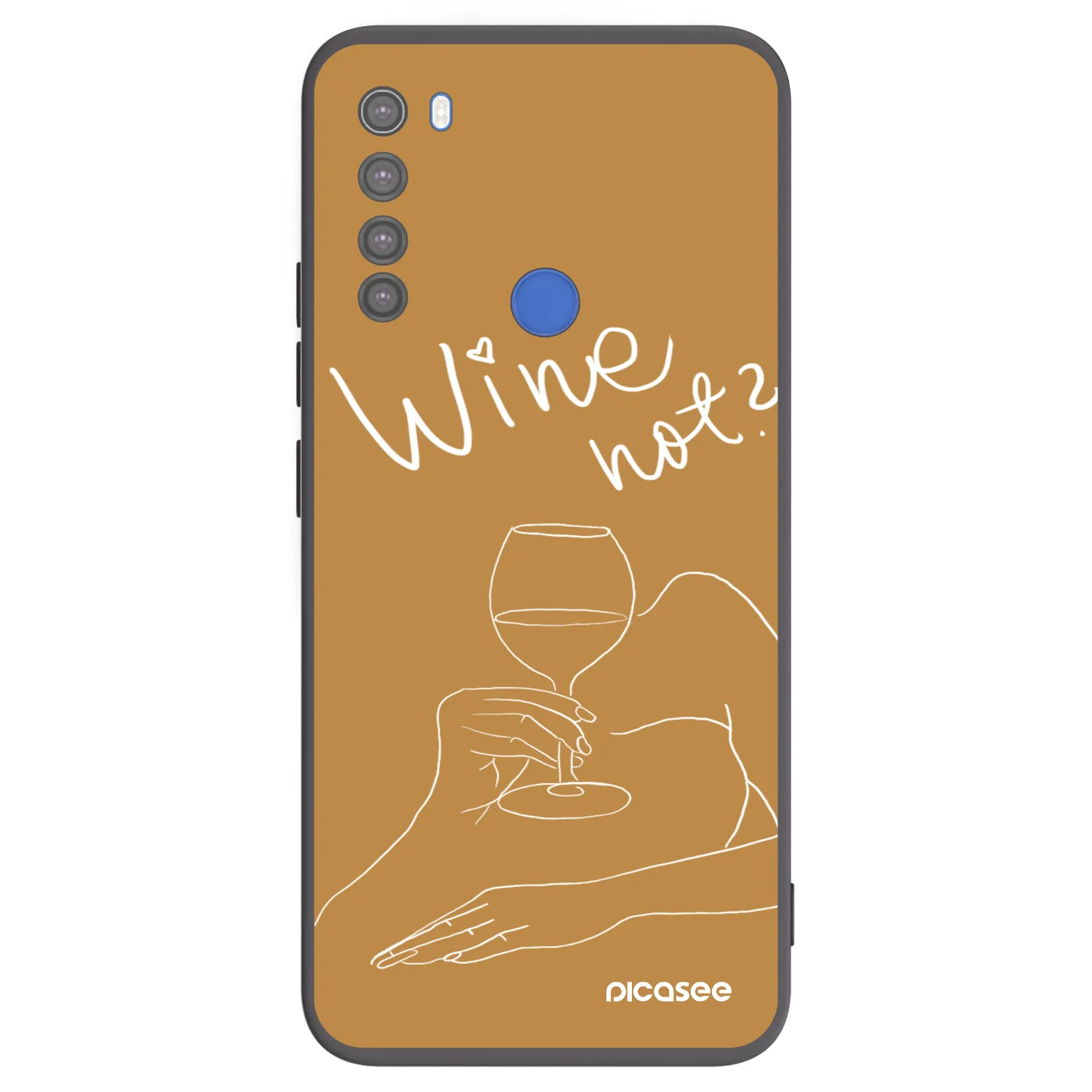 Picasee silikonowe czarne etui na Xiaomi Redmi Note 8T - Wine not
