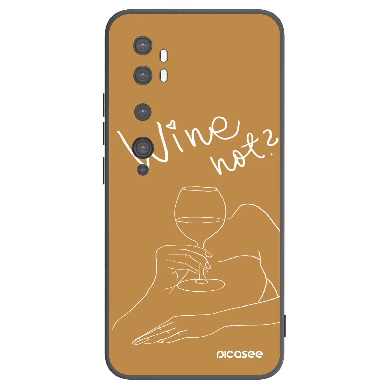 Picasee silikonowe czarne etui na Xiaomi Mi Note 10 (Pro) - Wine not