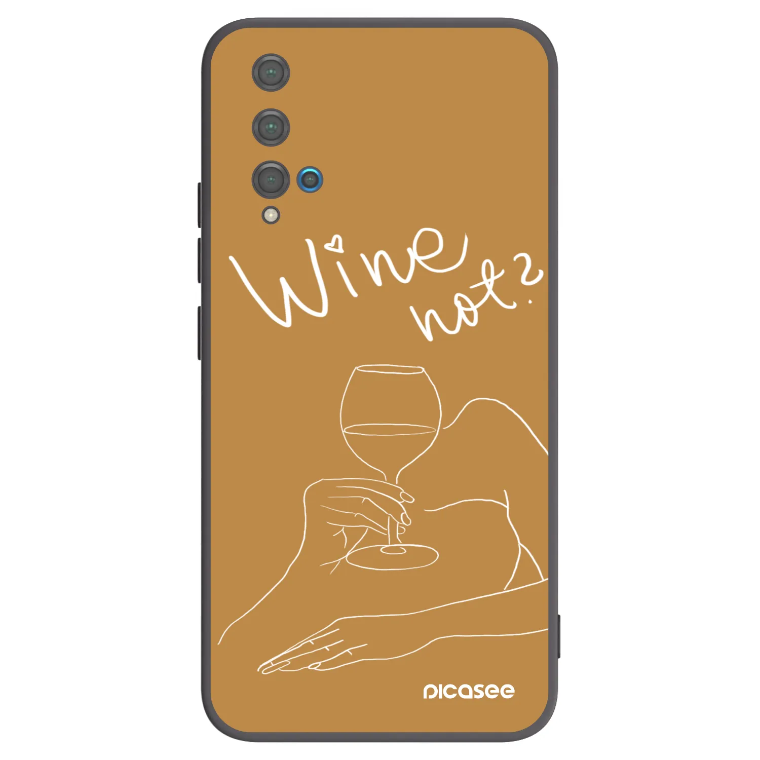 Picasee silikonowe czarne etui na Huawei Nova 5T - Wine not