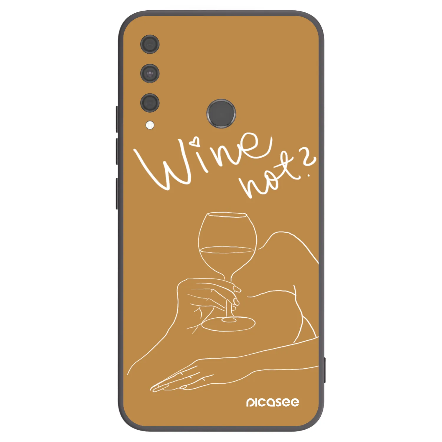 Picasee silikonowe czarne etui na Huawei P40 Lite E - Wine not