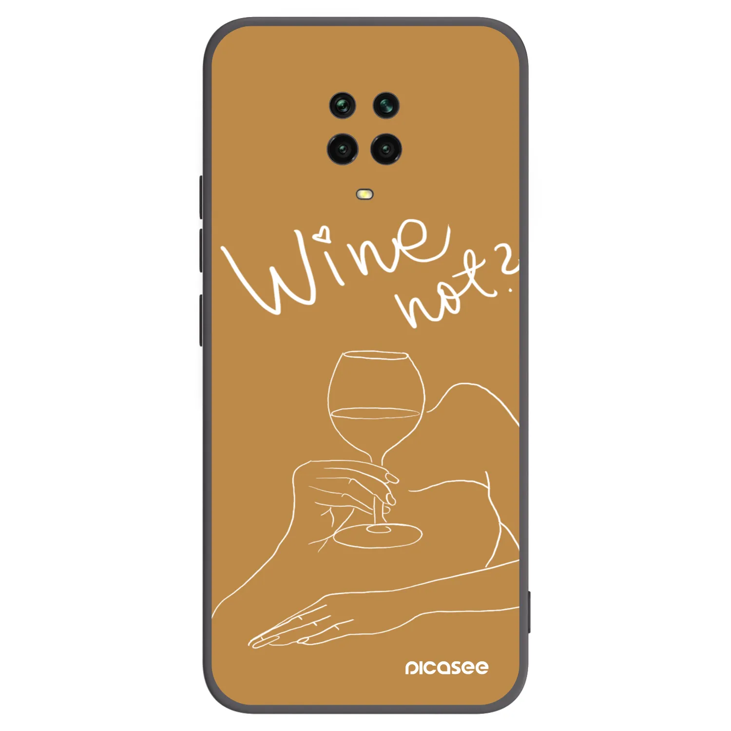 Picasee silikonowe czarne etui na Xiaomi Redmi Note 9 Pro - Wine not