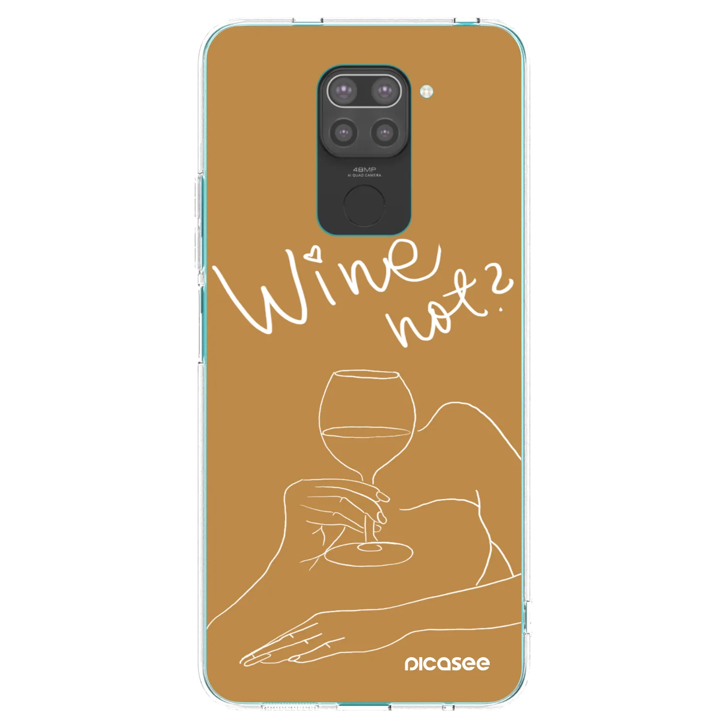 Picasee silikonowe czarne etui na Xiaomi Redmi Note 9 - Wine not