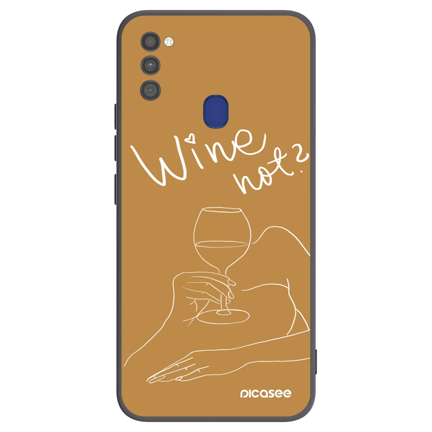 Picasee silikonowe czarne etui na Samsung Galaxy M21 M215F - Wine not