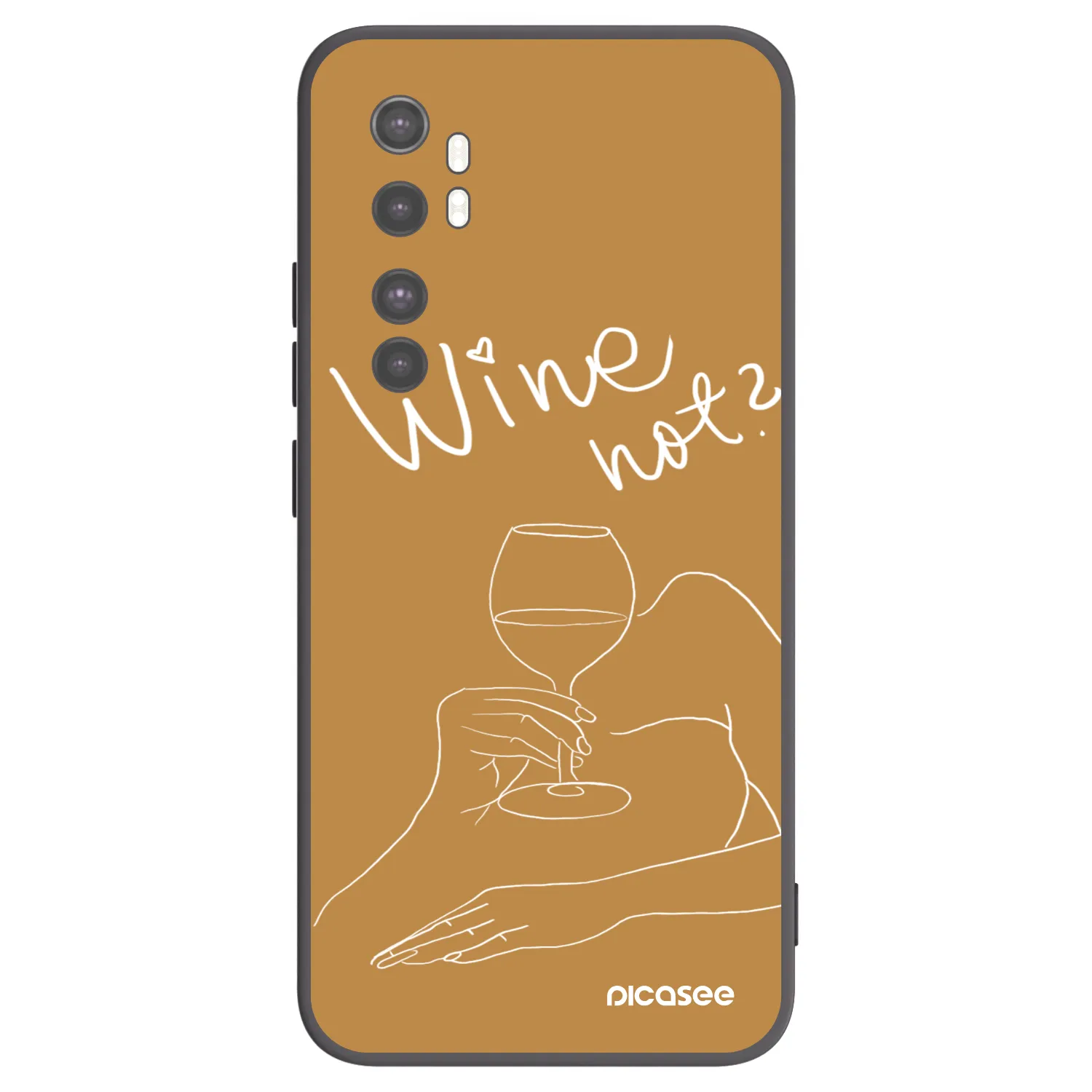 Picasee silikonowe czarne etui na Xiaomi Mi Note 10 Lite - Wine not