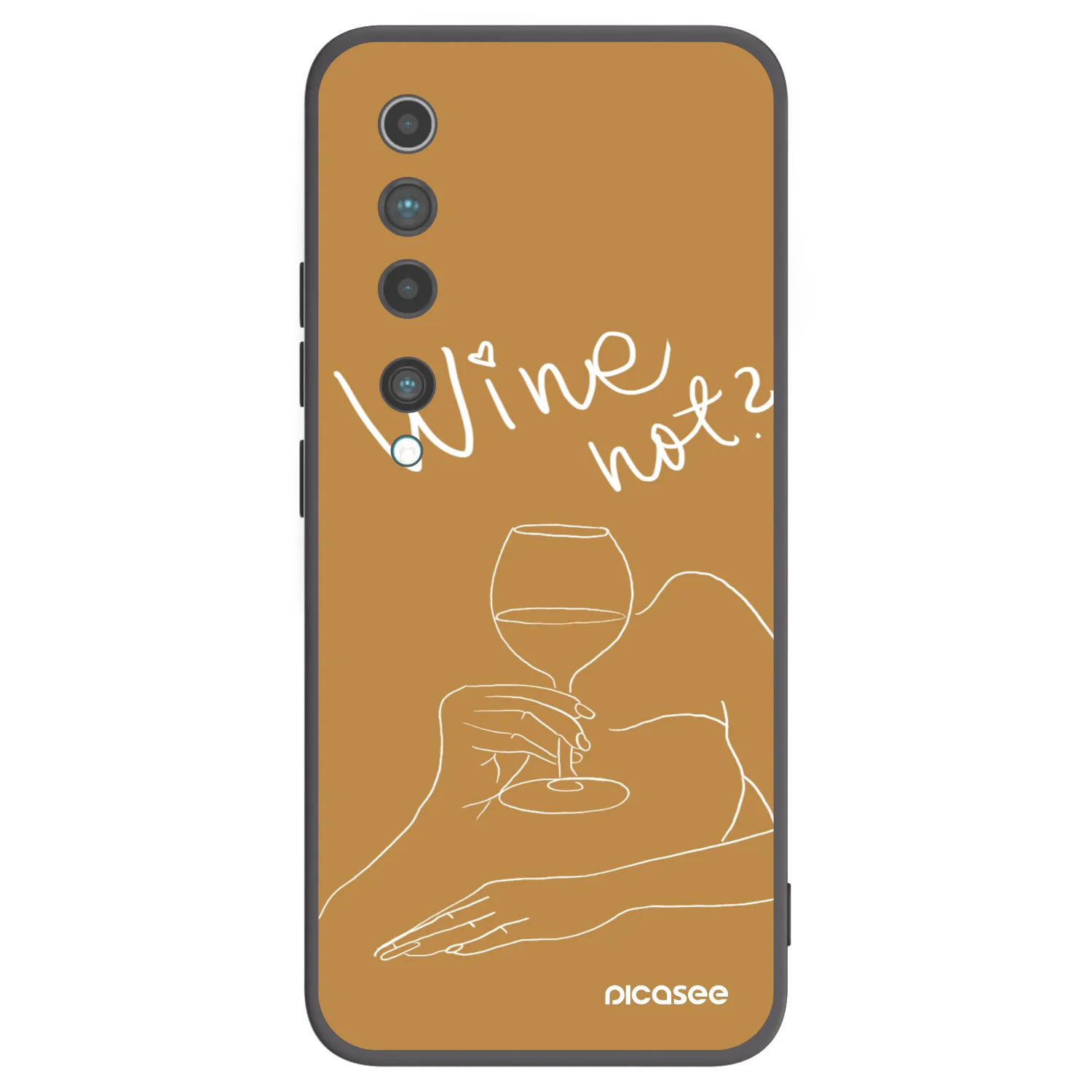 Picasee silikonowe czarne etui na Xiaomi Mi 10 - Wine not