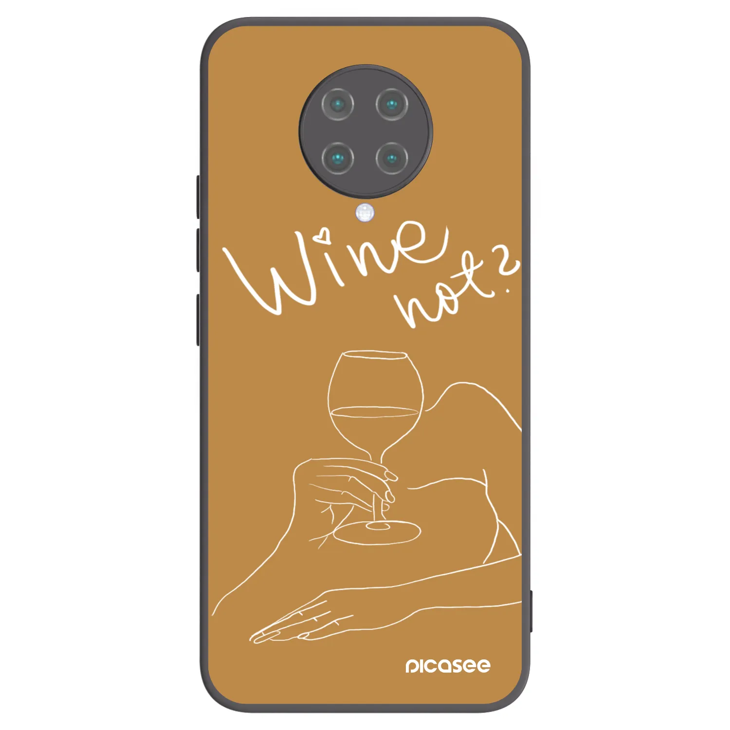 Picasee silikonowe czarne etui na Xiaomi Poco F2 Pro - Wine not