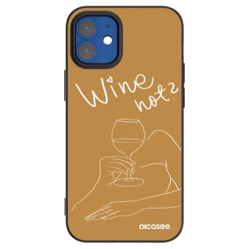 Picasee silikonowe czarne etui na Apple iPhone 12 mini - Wine not