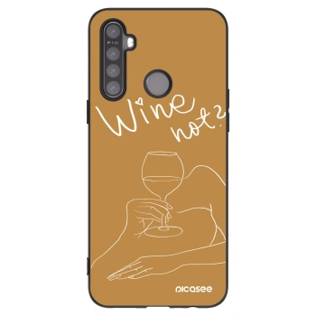 Picasee silikonowe czarne etui na Realme 5 - Wine not
