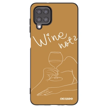Picasee silikonowe czarne etui na Samsung Galaxy A12 A125F - Wine not