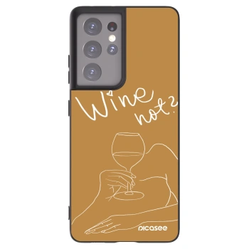 Picasee silikonowe czarne etui na Samsung Galaxy S21 Ultra 5G G998B - Wine not