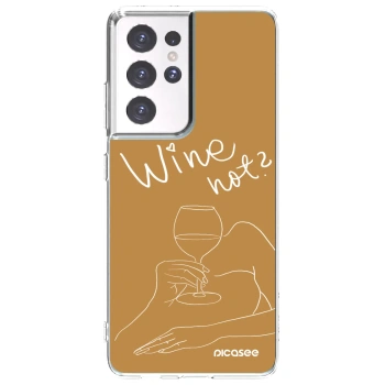 Picasee silikonowe przeźroczyste etui na Samsung Galaxy S21 Ultra 5G G998B - Wine not